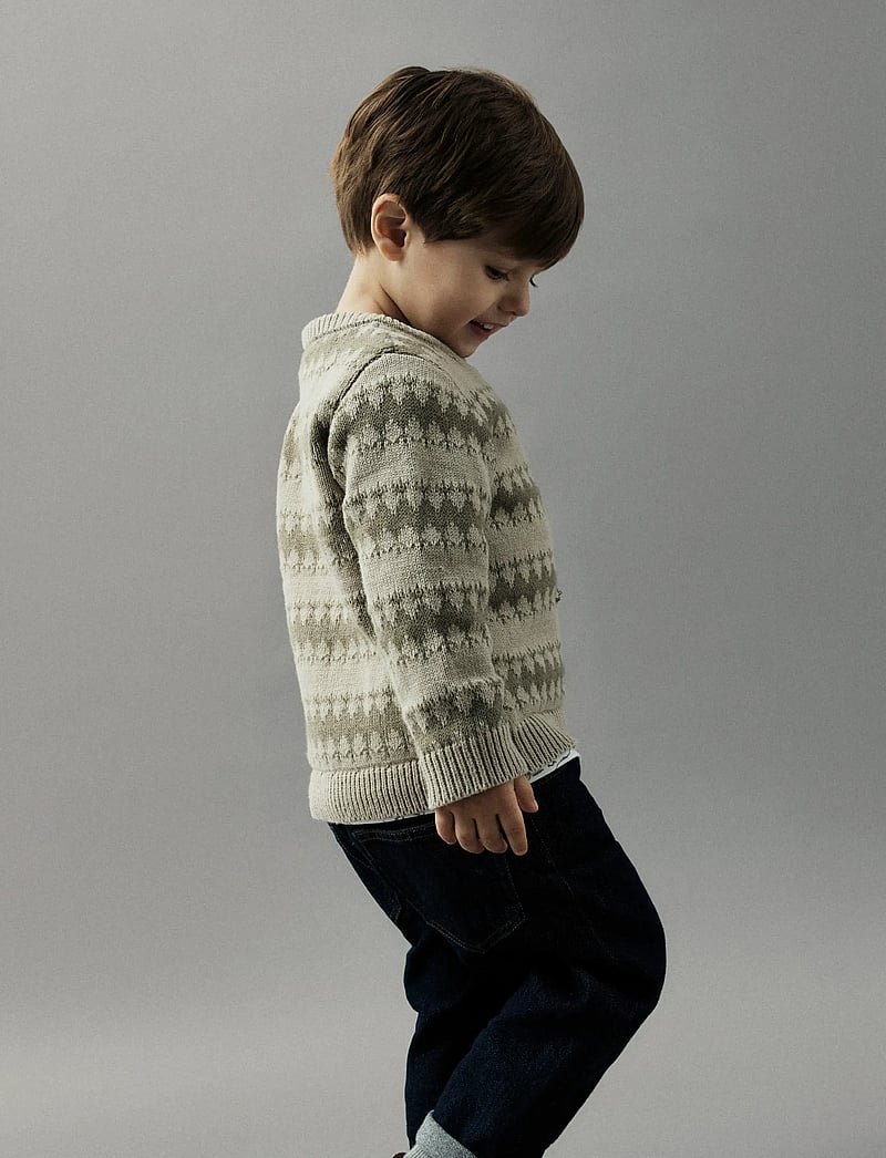 name it - NMMOSCAR LS KNIT - trøjer - island fossil - 3