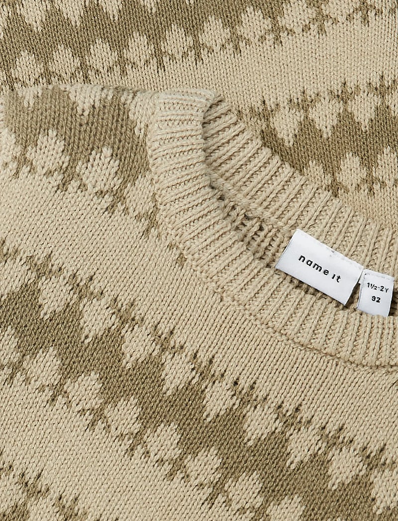 name it - NMMOSCAR LS KNIT - trøjer - island fossil - 4