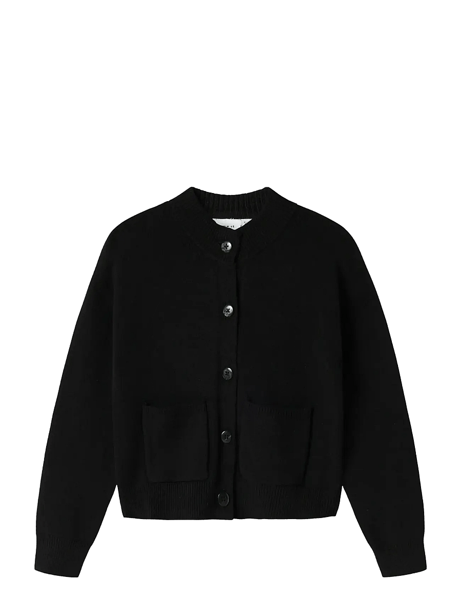 name it - NKFONILLA LS KNIT CARD - cardigans - black - 1