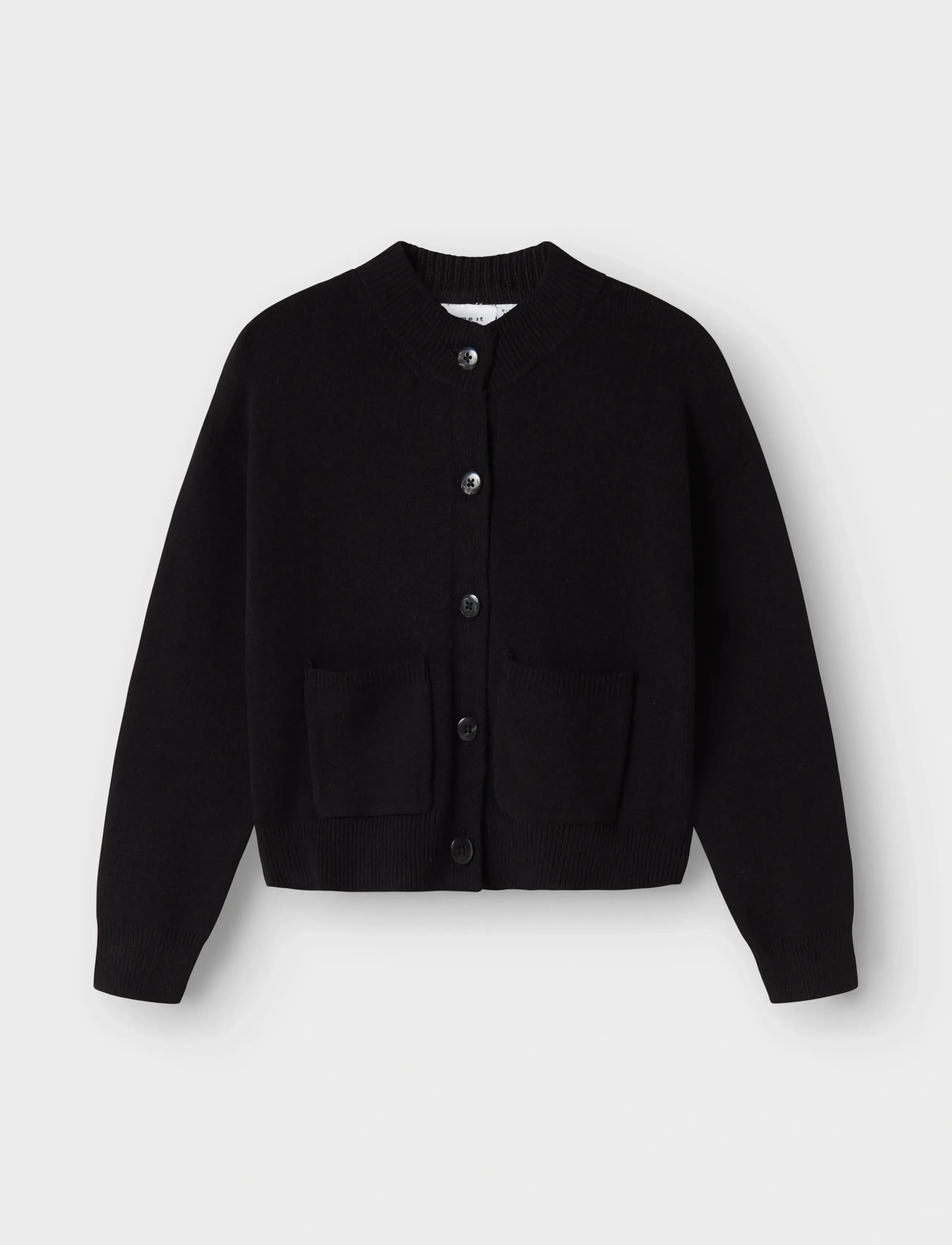 name it Nkfonilla Ls Knit Card, 158-164, Black, Strik > Cardigans, Børn