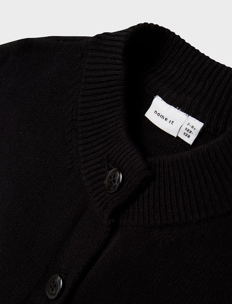 name it - NKFONILLA LS KNIT CARD - susegamieji megztiniai - black - 3
