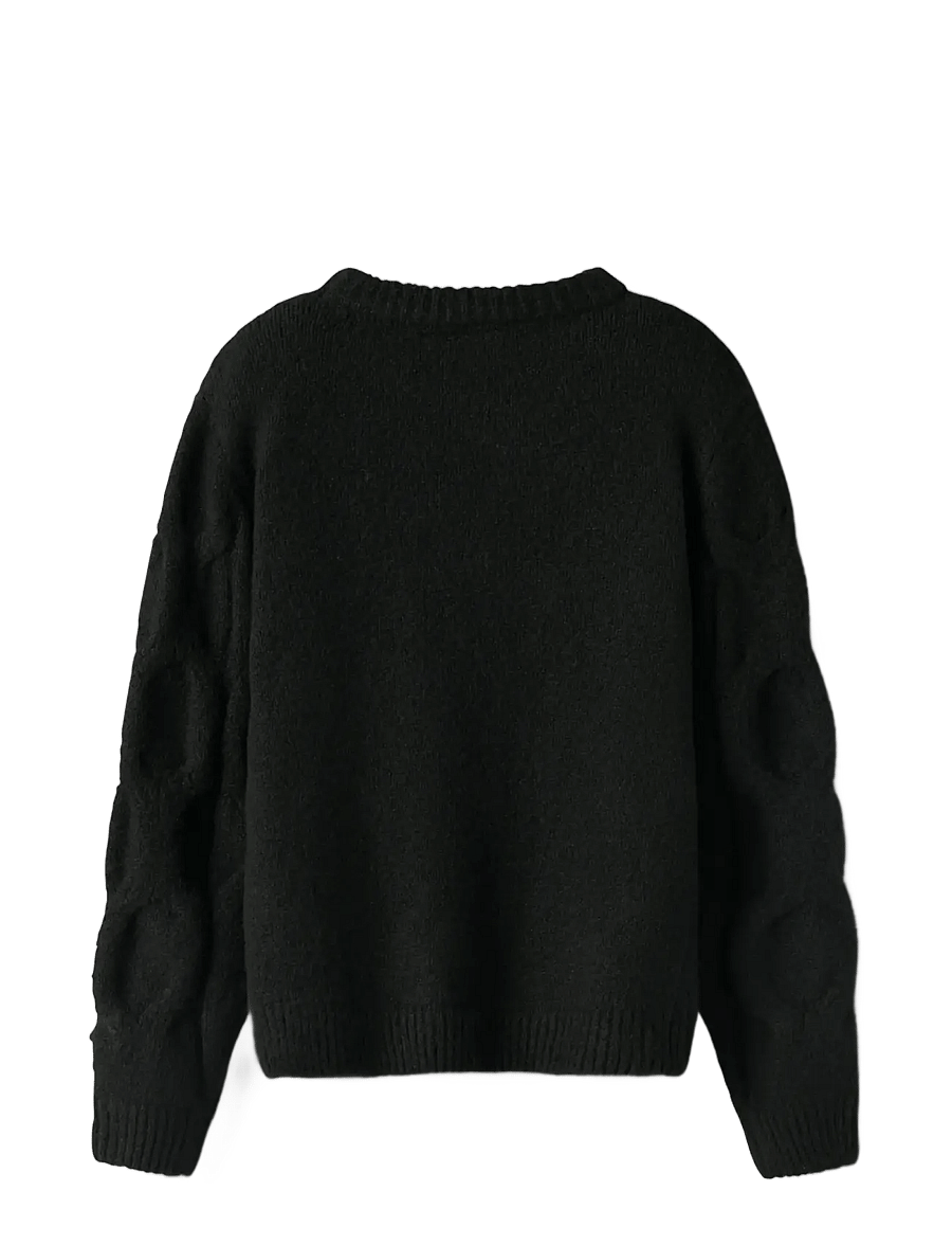 name it - NKFOLIVIA LS KNIT - gensere - black - 2
