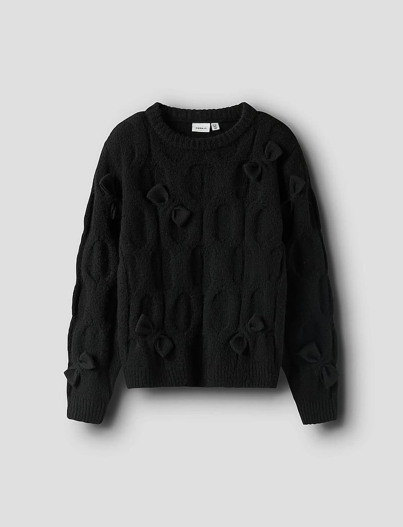name it - NKFOLIVIA LS KNIT - truien - black - 0