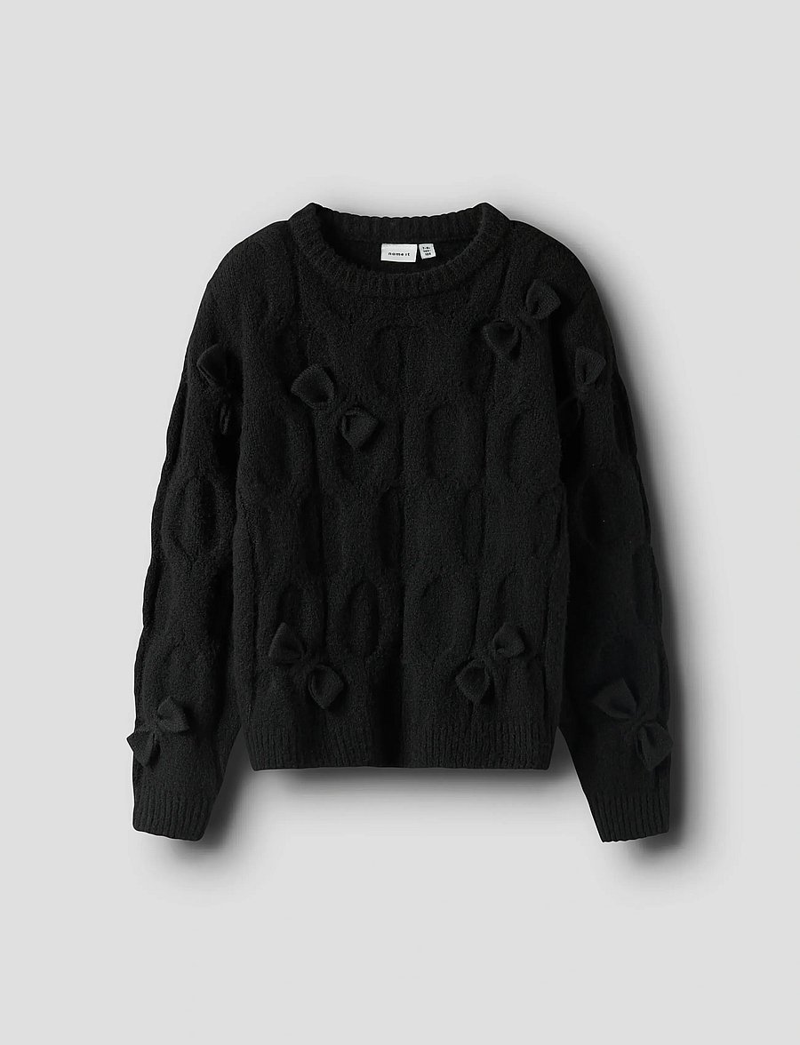 name it - NKFOLIVIA LS KNIT - gensere - black - 0