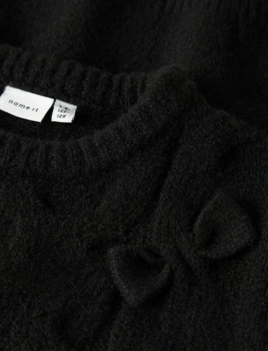 name it - NKFOLIVIA LS KNIT - gensere - black - 3