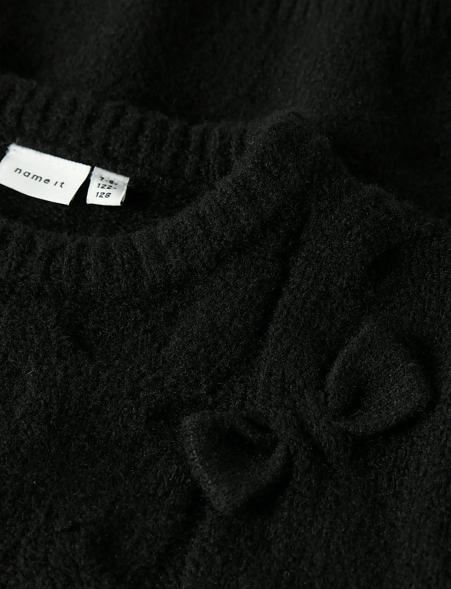 name it - NKFOLIVIA LS KNIT - gensere - black - 4