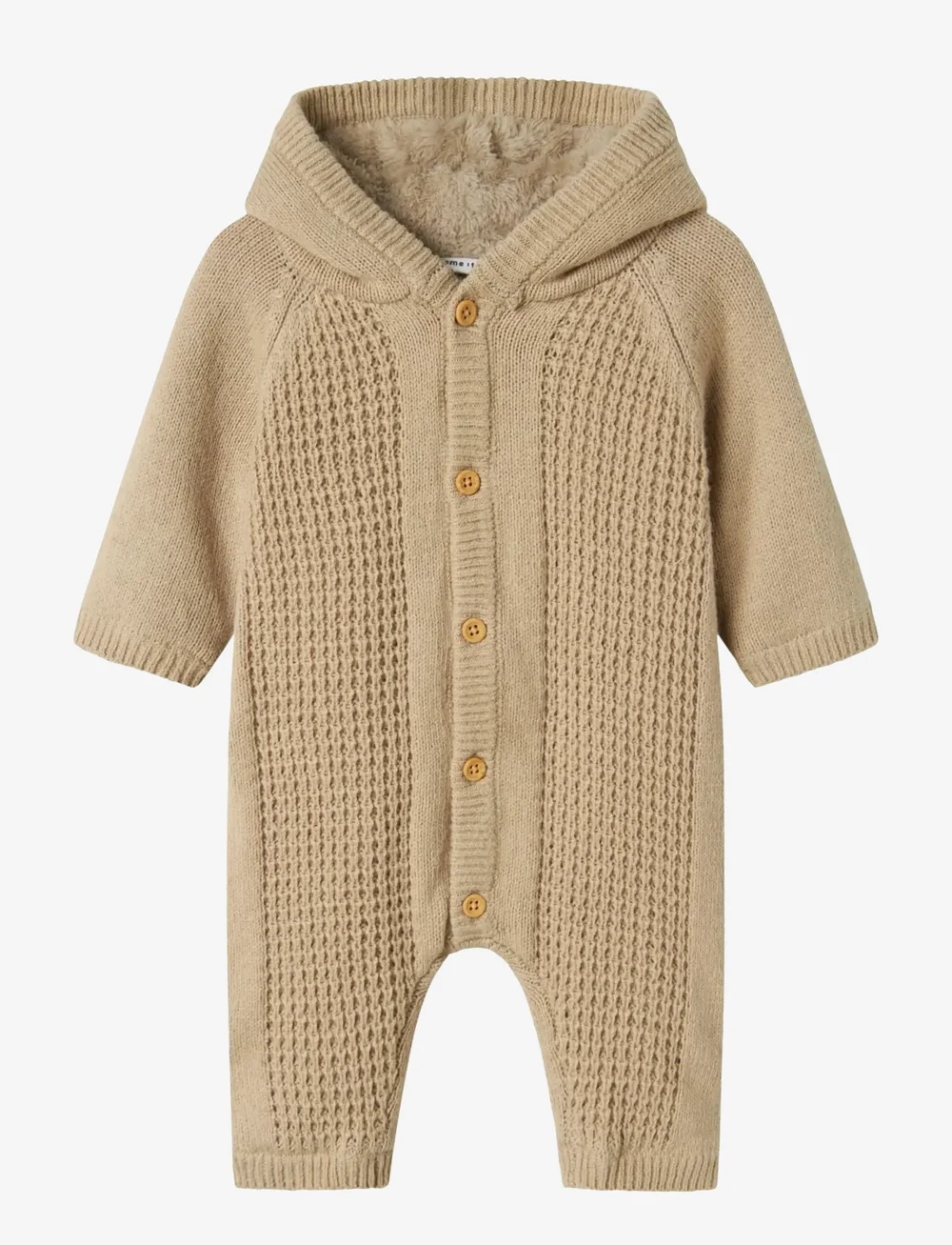name it - NBNOLLY LS KNIT WHOLESUIT - långärmade bodysuits - island fossil - 0