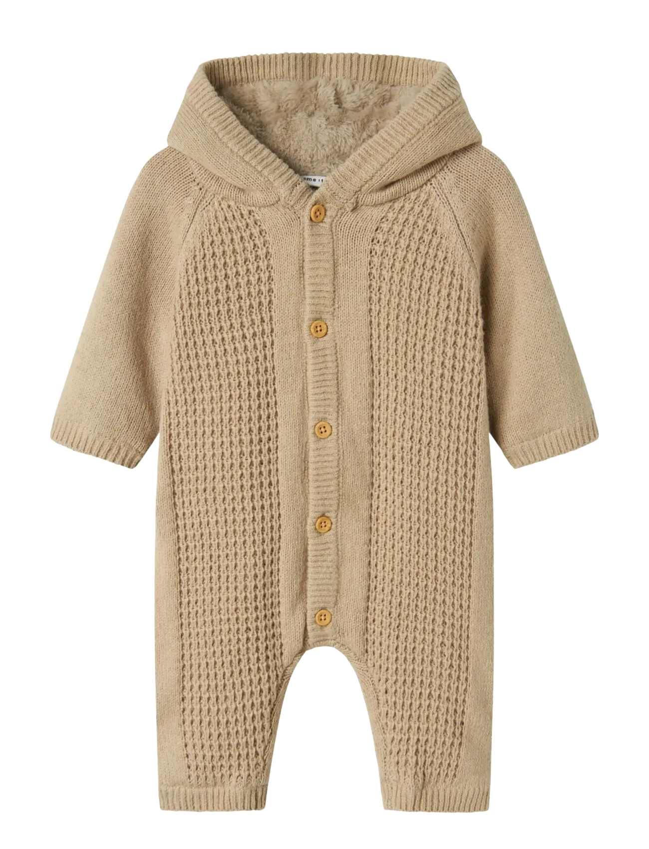 name it NBNOLLY LS KNIT WHOLESUIT - 4 for 3 - ISLAND FOSSIL / beige