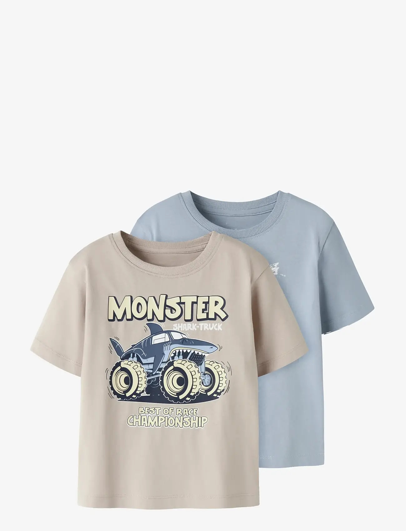 name it - NMMVANYO 2P SS NREG TOP - kortærmede t-shirts - blue fog - 0