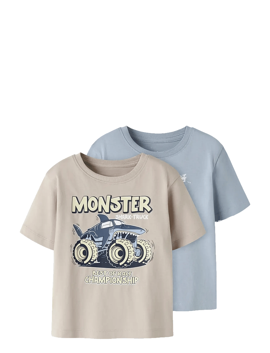 name it - NMMVANYO 2P SS NREG TOP - lyhythihaiset t-paidat - blue fog - 0