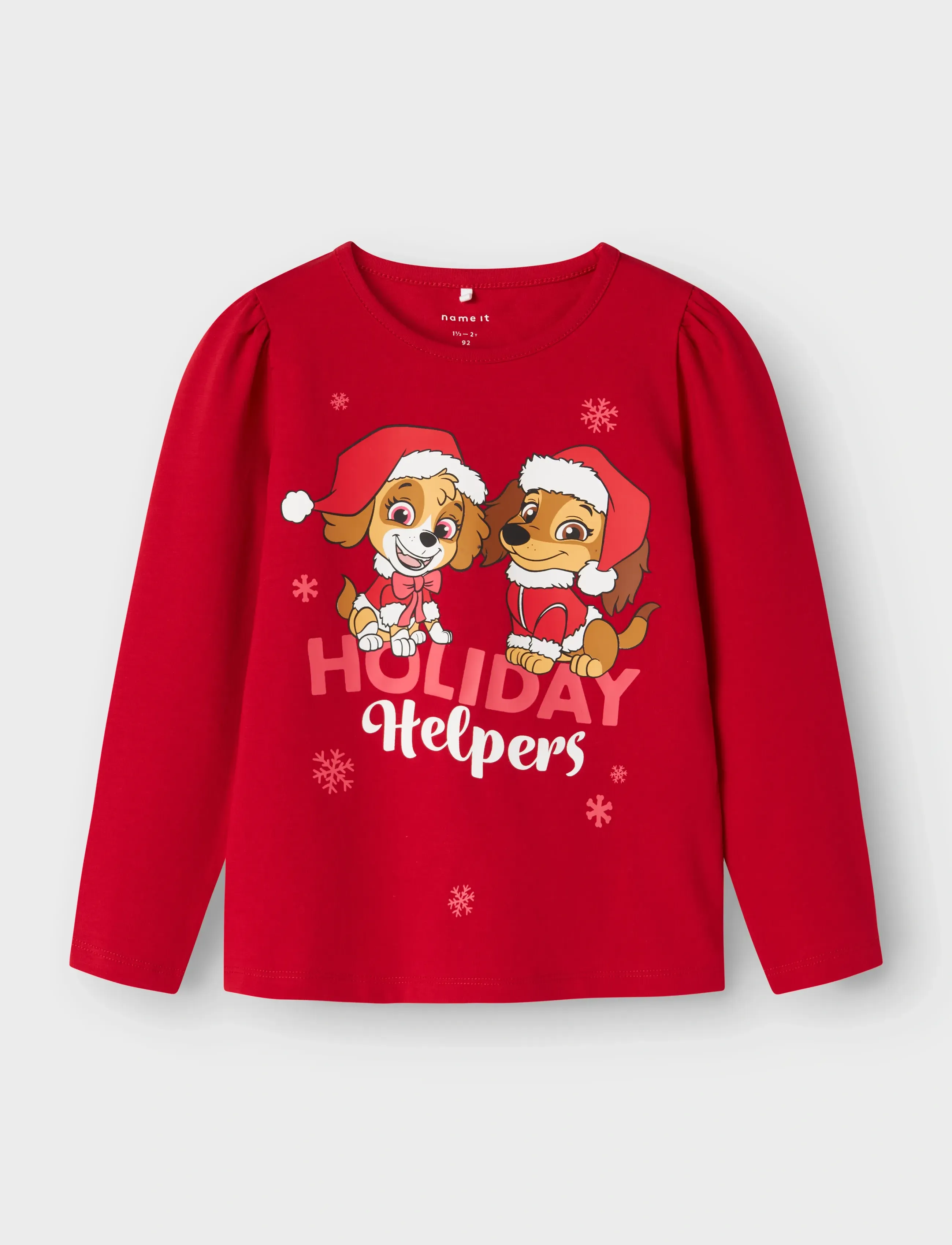 name it Nmfsasa Paw Ls Top Cplg, 92, Red, T-Shirts > Langærmede T-shirts, Børn