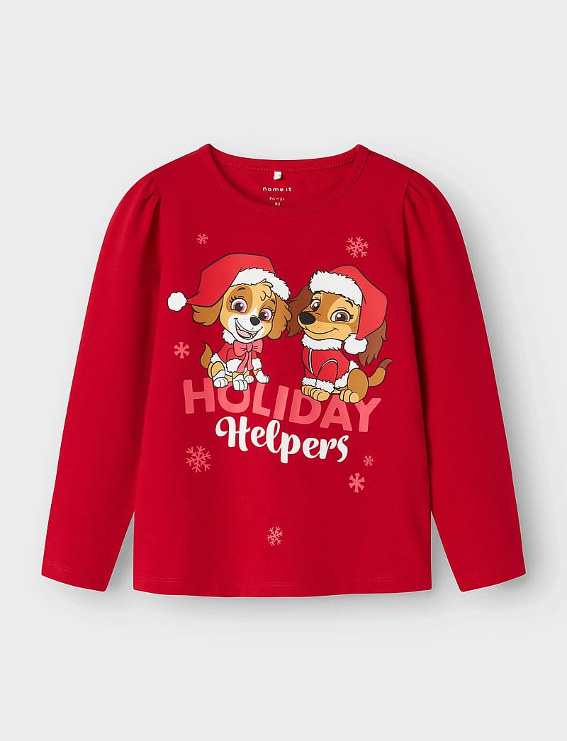name it - NMFSASA PAW LS TOP CPLG - pitkähihaiset t-paidat - barbados cherry - 0