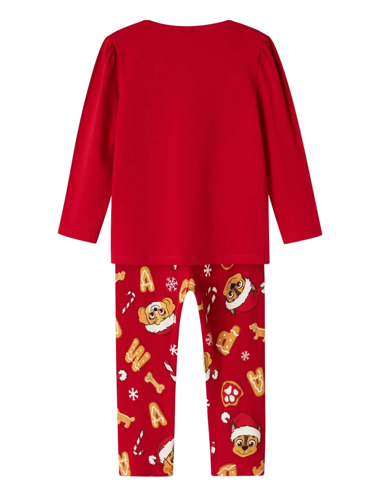 name it - NMFSARBA PAW LS NIGHTSET CPLG - leggings - barbados cherry - 2