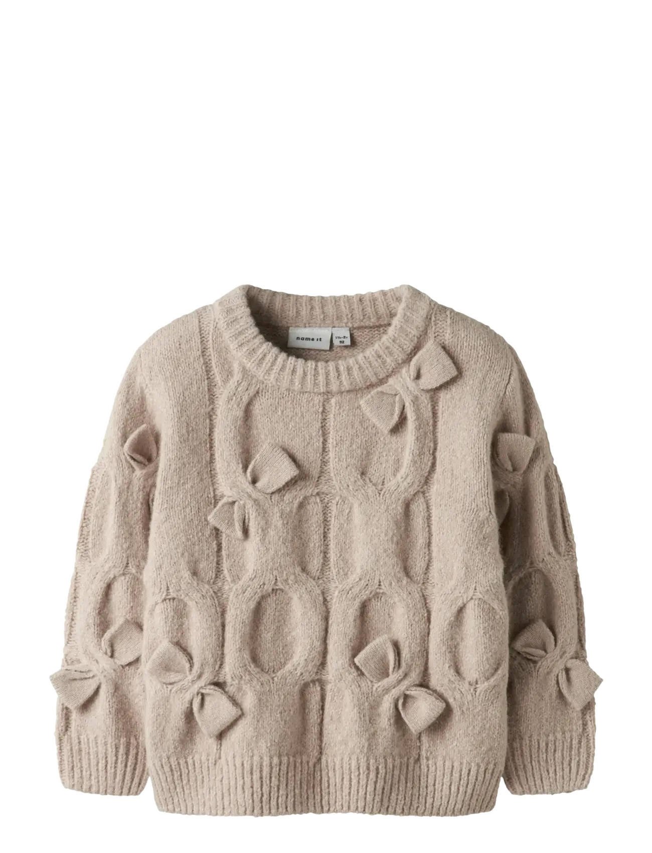 name it NMFOLIVIA LS KNIT - Stickade tröjor - PEYOTE / cream