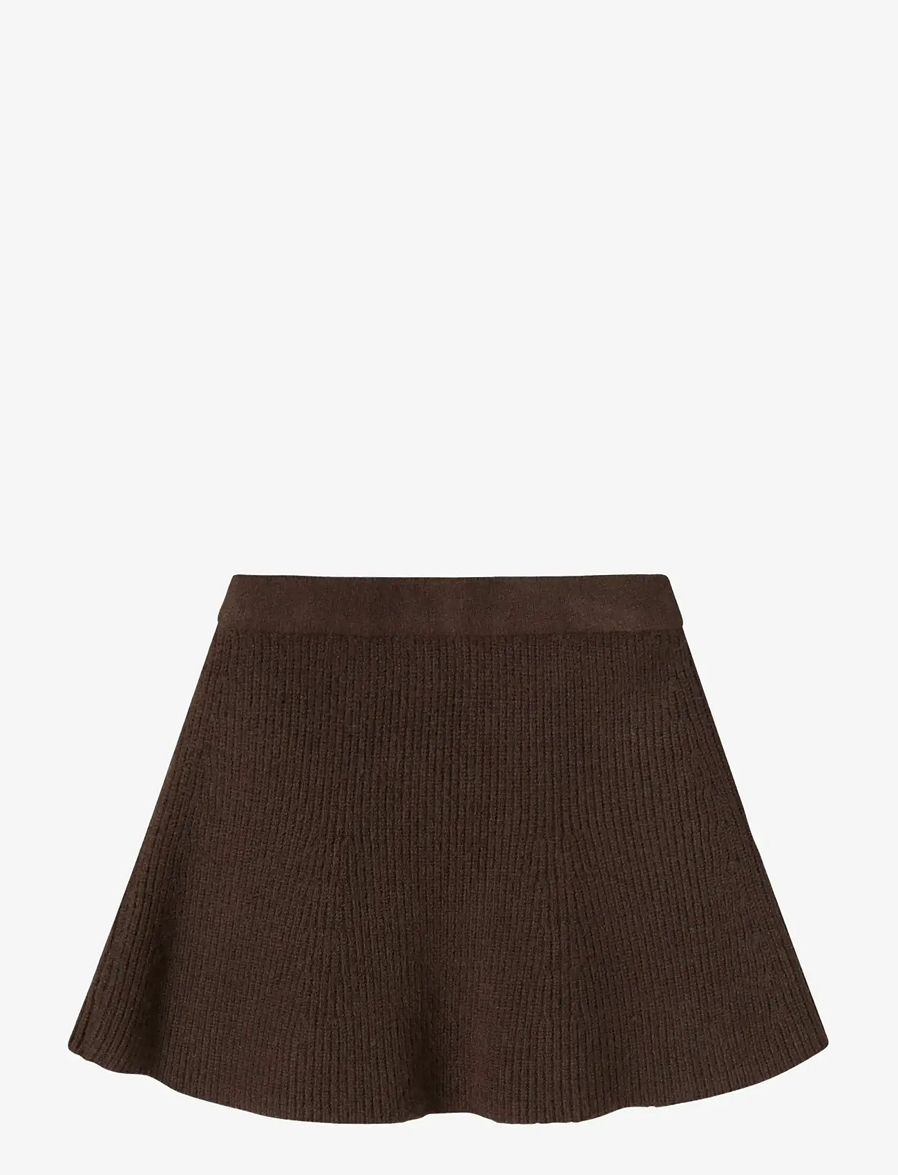 name it - NMFNILLA KNIT SKIRT - miniseelikud - seal brown - 1