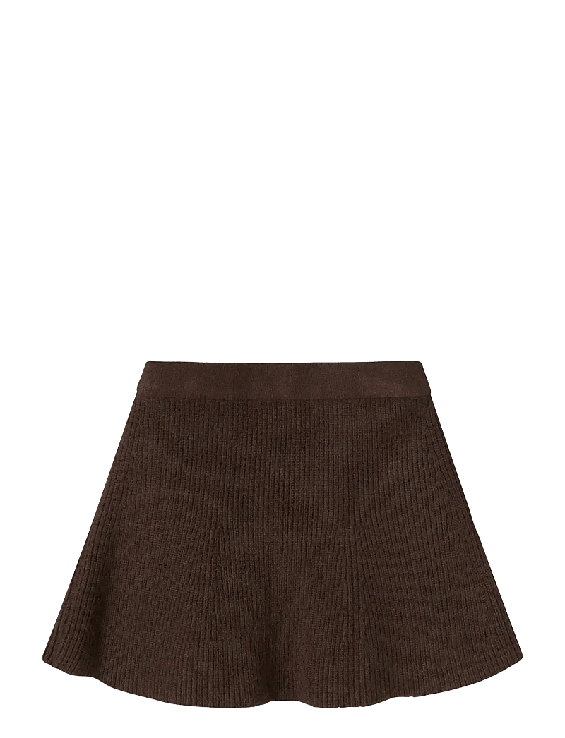 name it - NMFNILLA KNIT SKIRT - kurze röcke - seal brown - 1
