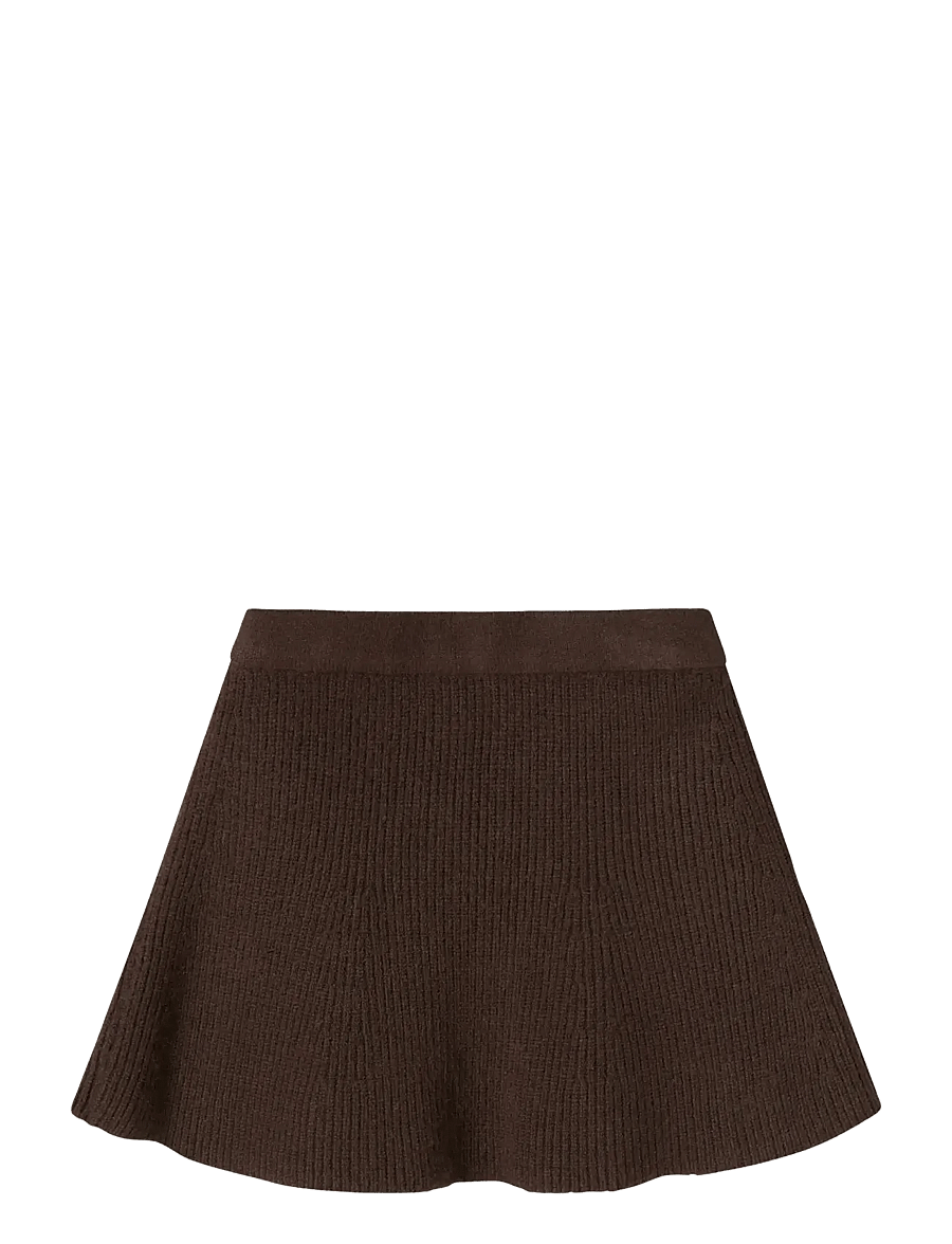 name it - NMFNILLA KNIT SKIRT - kurze röcke - seal brown - 1
