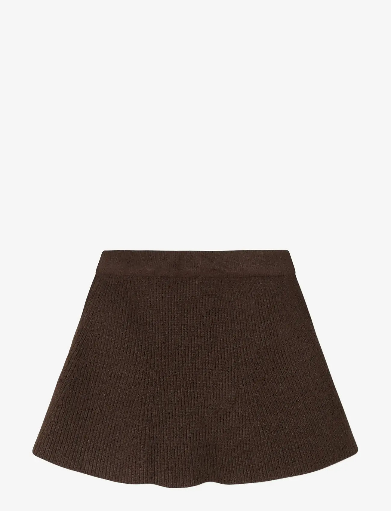 name it - NMFNILLA KNIT SKIRT - miniseelikud - seal brown - 2