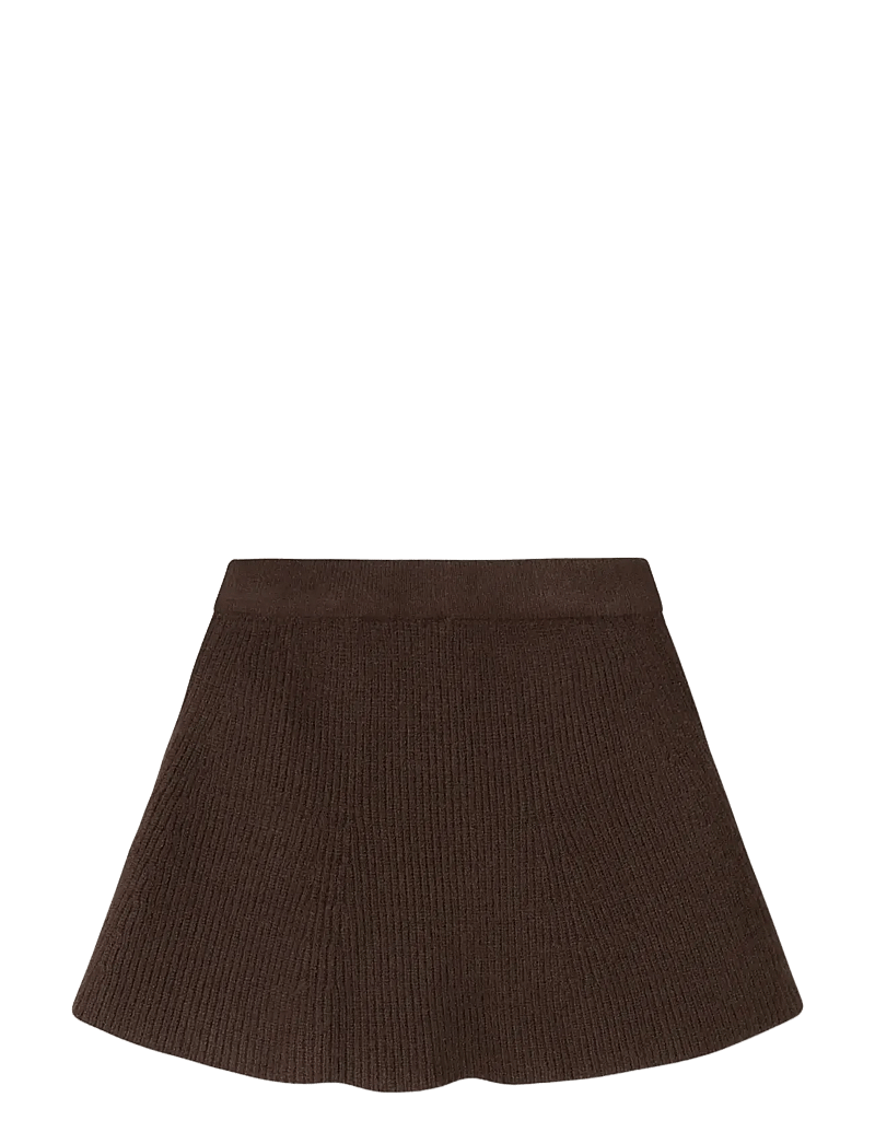 name it - NMFNILLA KNIT SKIRT - kurze röcke - seal brown - 2