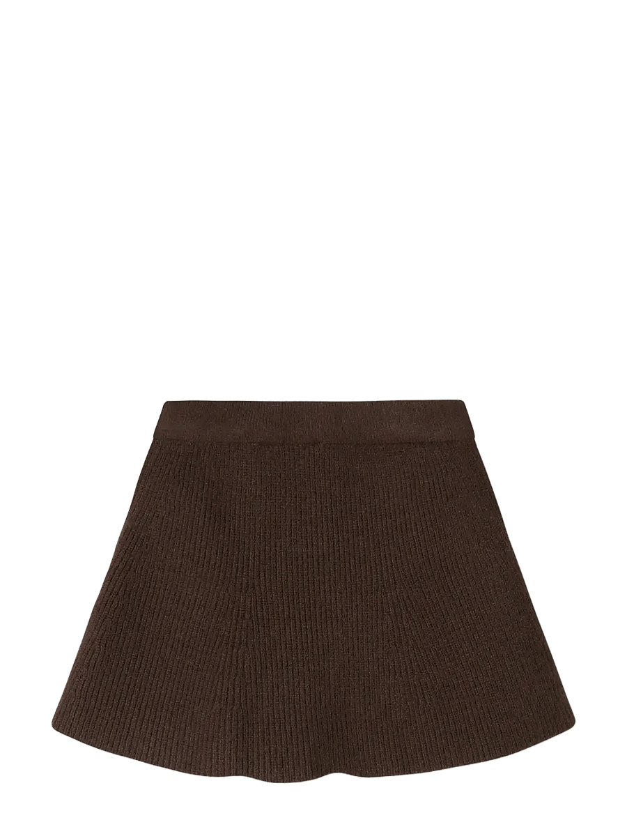 name it - NMFNILLA KNIT SKIRT - kurze röcke - seal brown - 2