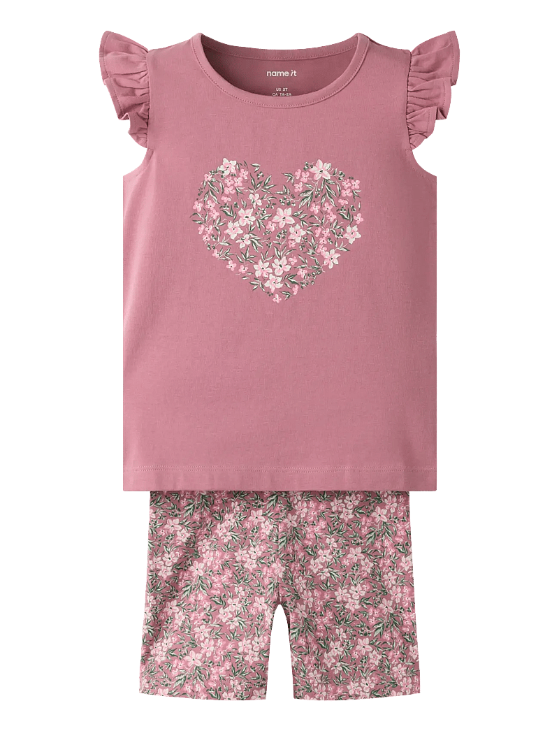 name it - NMFVAYANA CAPSL TOP SET - set med kortärmad t-shirt - mesa rose - 0
