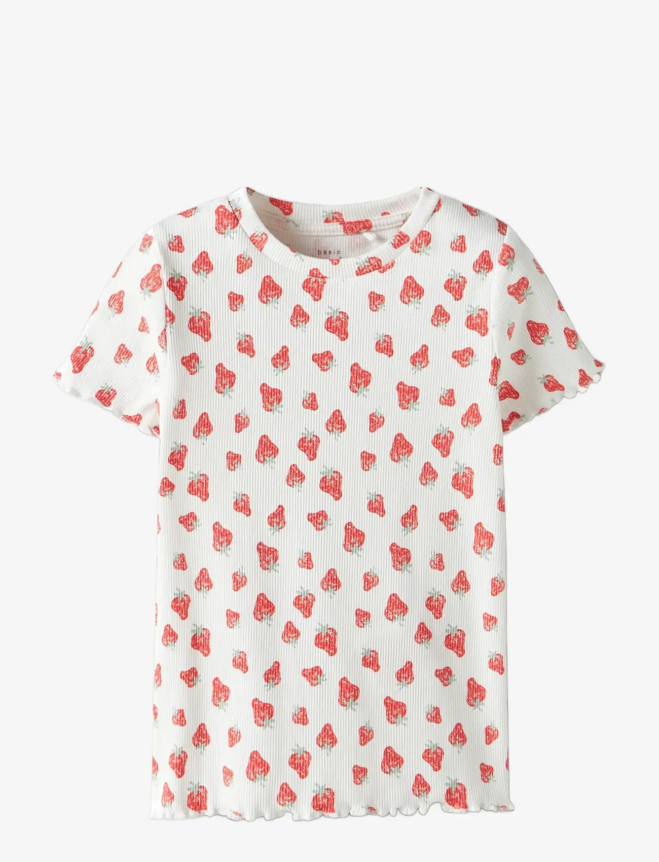 name it - NMFVEMMA 2P AOP SS SLIM TOP - efterårstøj - bright white - 1