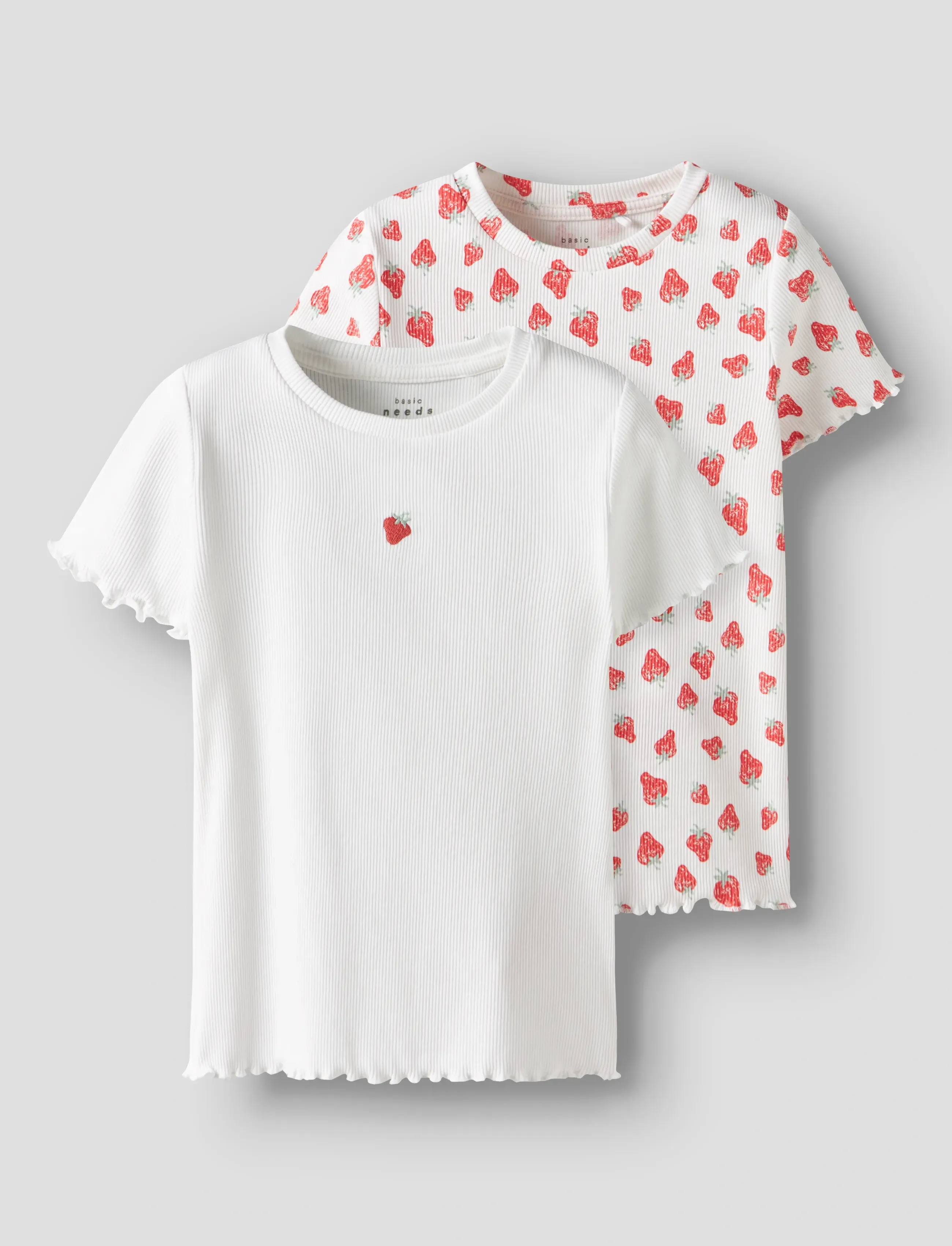name it - NMFVEMMA 2P AOP SS SLIM TOP - bright white - 2