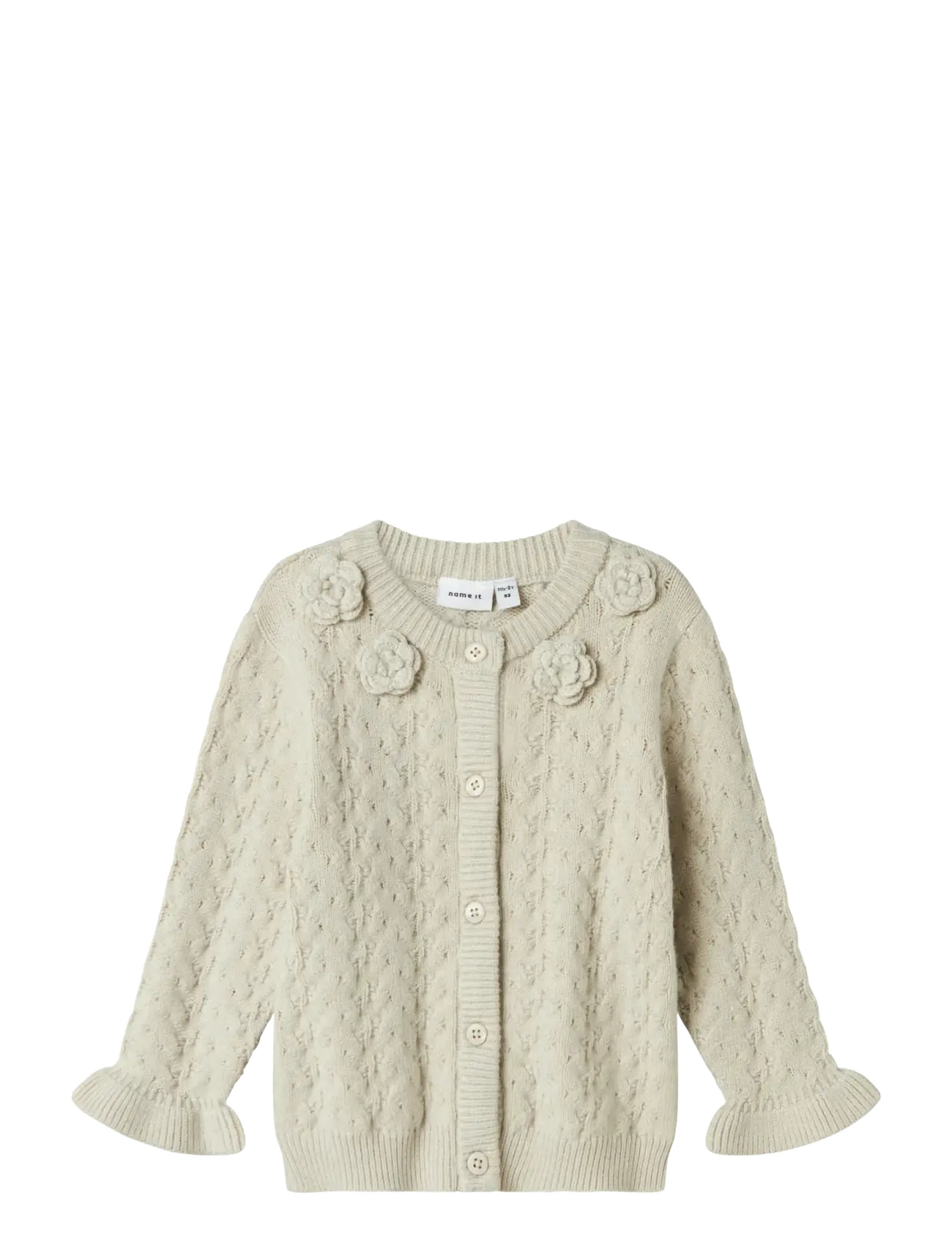 name it NMFOANNA LS KNIT CARD - Strickmode - PEYOTE MELANGE / cream
