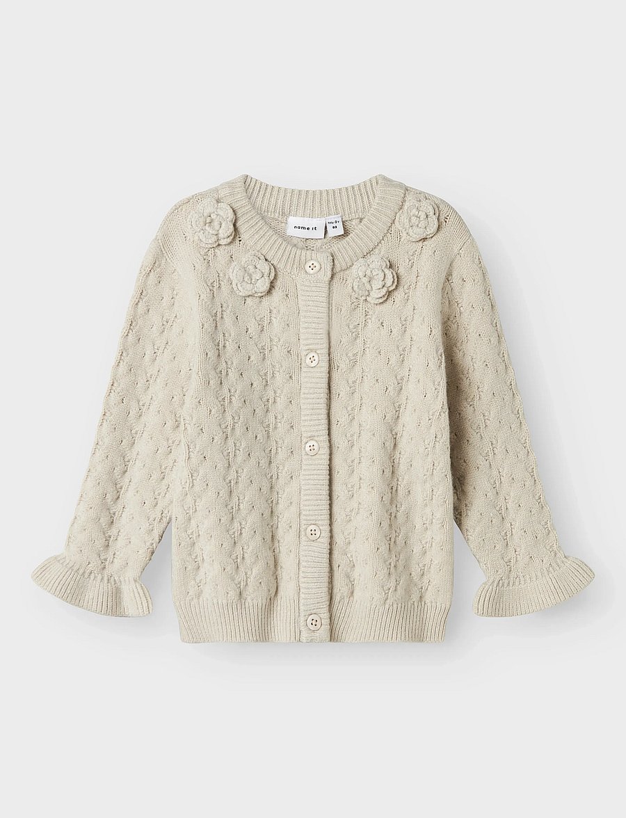 name it - NMFOANNA LS KNIT CARD - gilets - peyote melange - 0