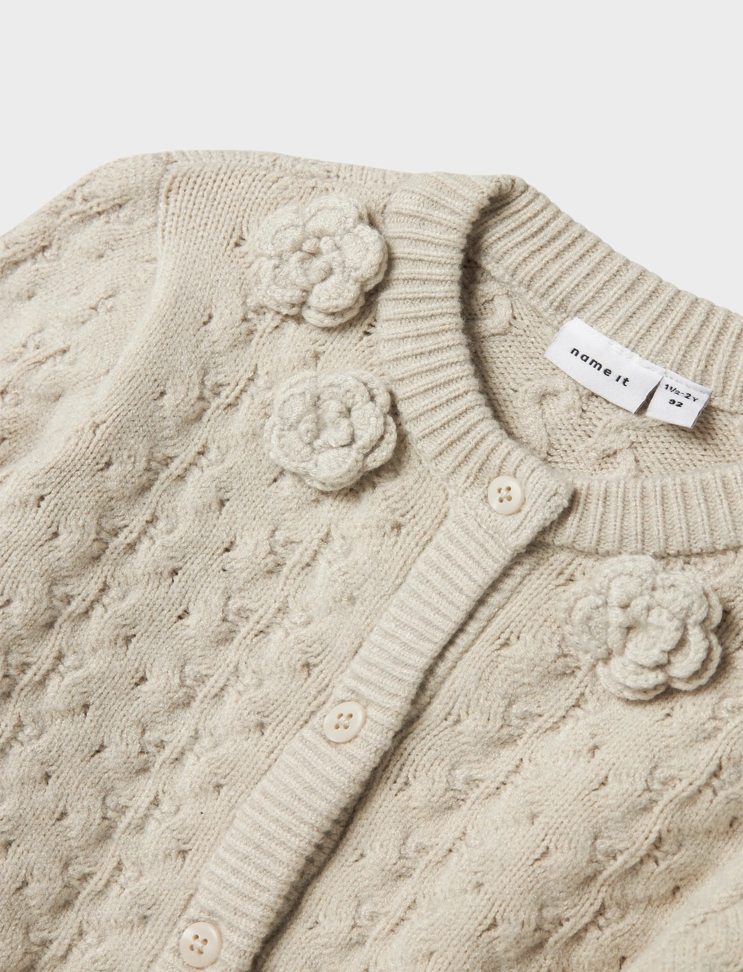 name it - NMFOANNA LS KNIT CARD - koftor - peyote melange - 3