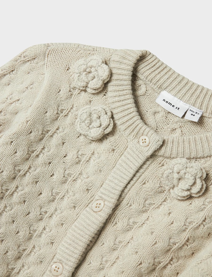 name it - NMFOANNA LS KNIT CARD - gilets - peyote melange - 4