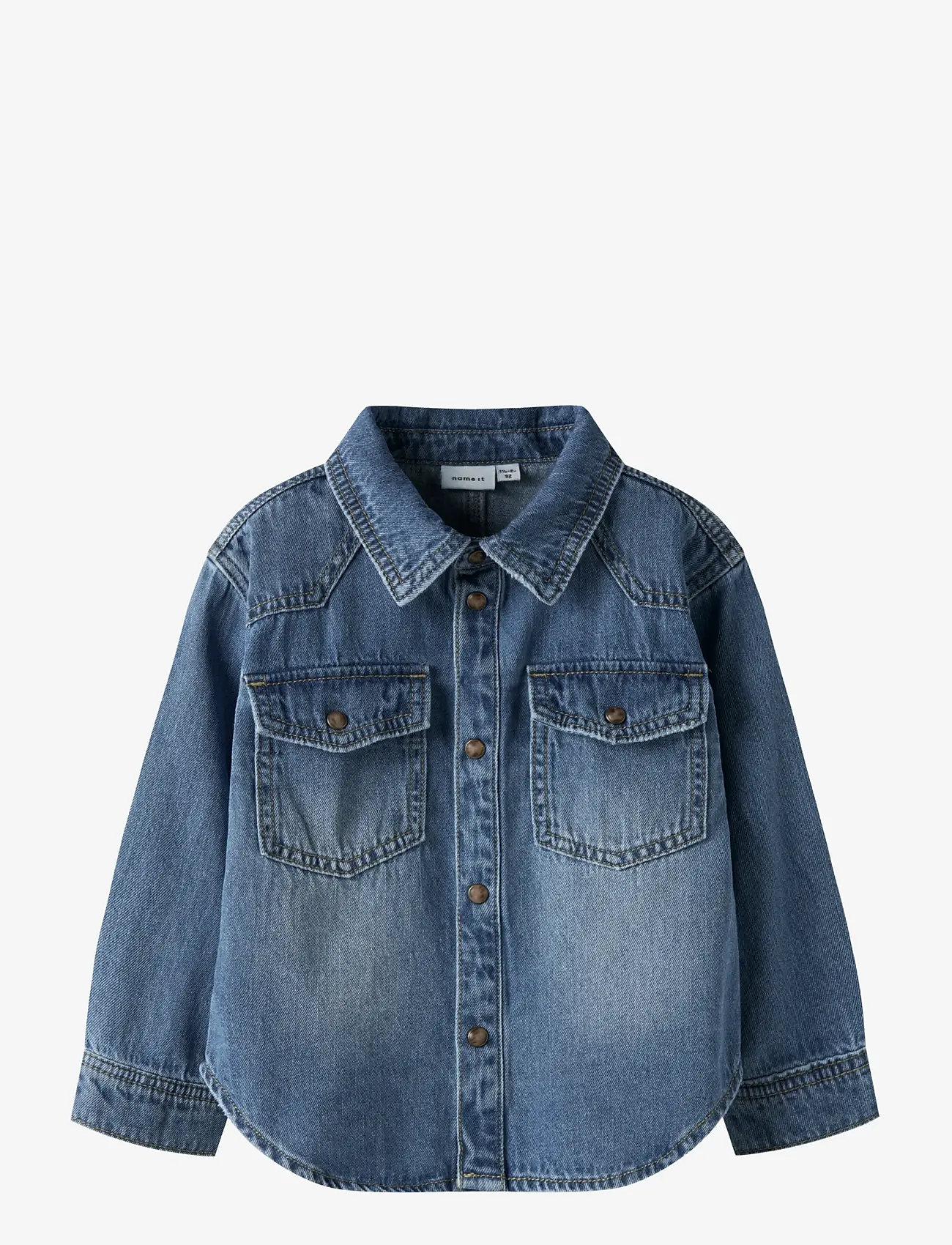 name it - NMMBLUE OZ DNM LS SHIRT 6677-OZ B - langærmede skjorter - medium blue denim - 1