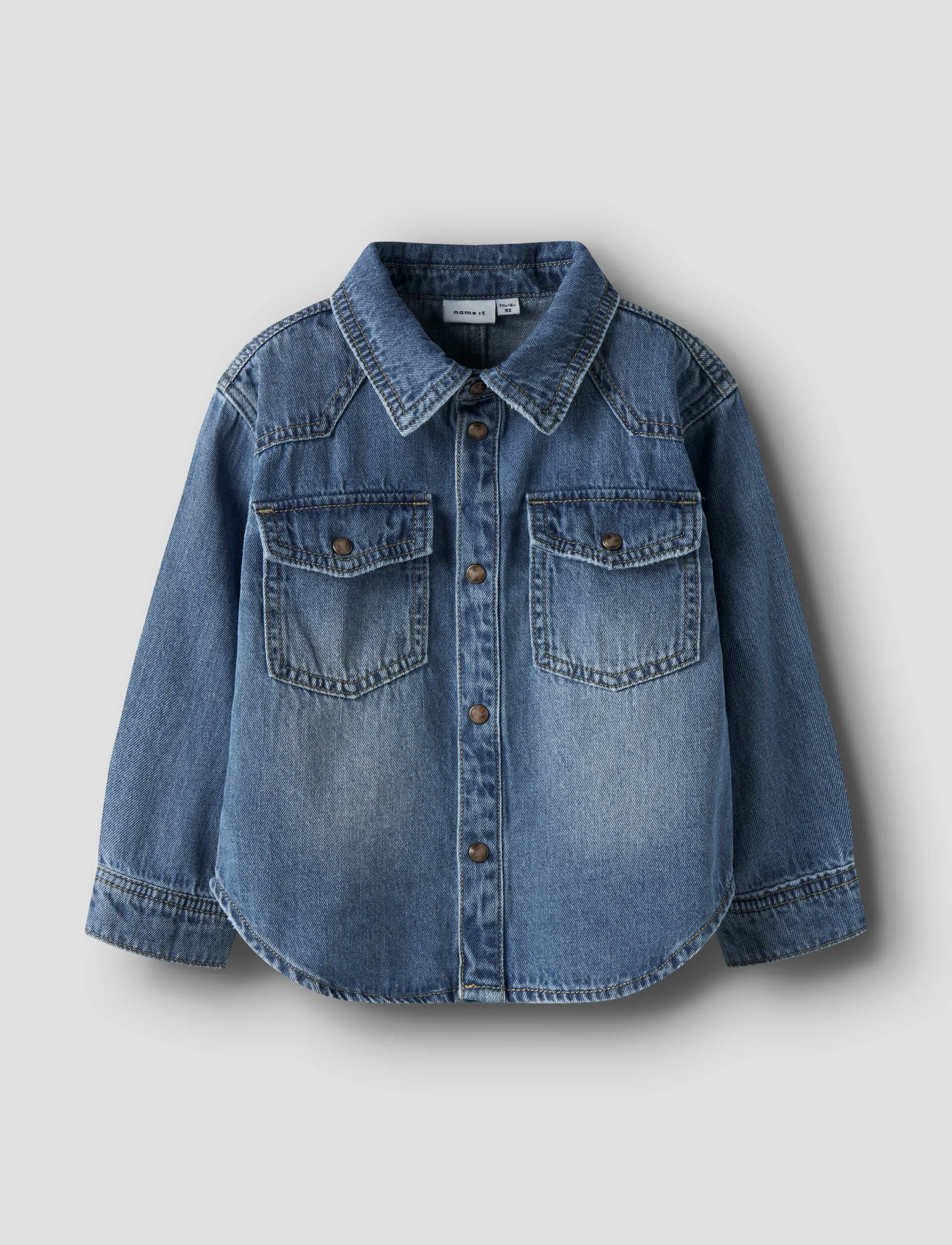 name it - NMMBLUE OZ DNM LS SHIRT 6677-OZ B - long-sleeved shirts - medium blue denim - 0