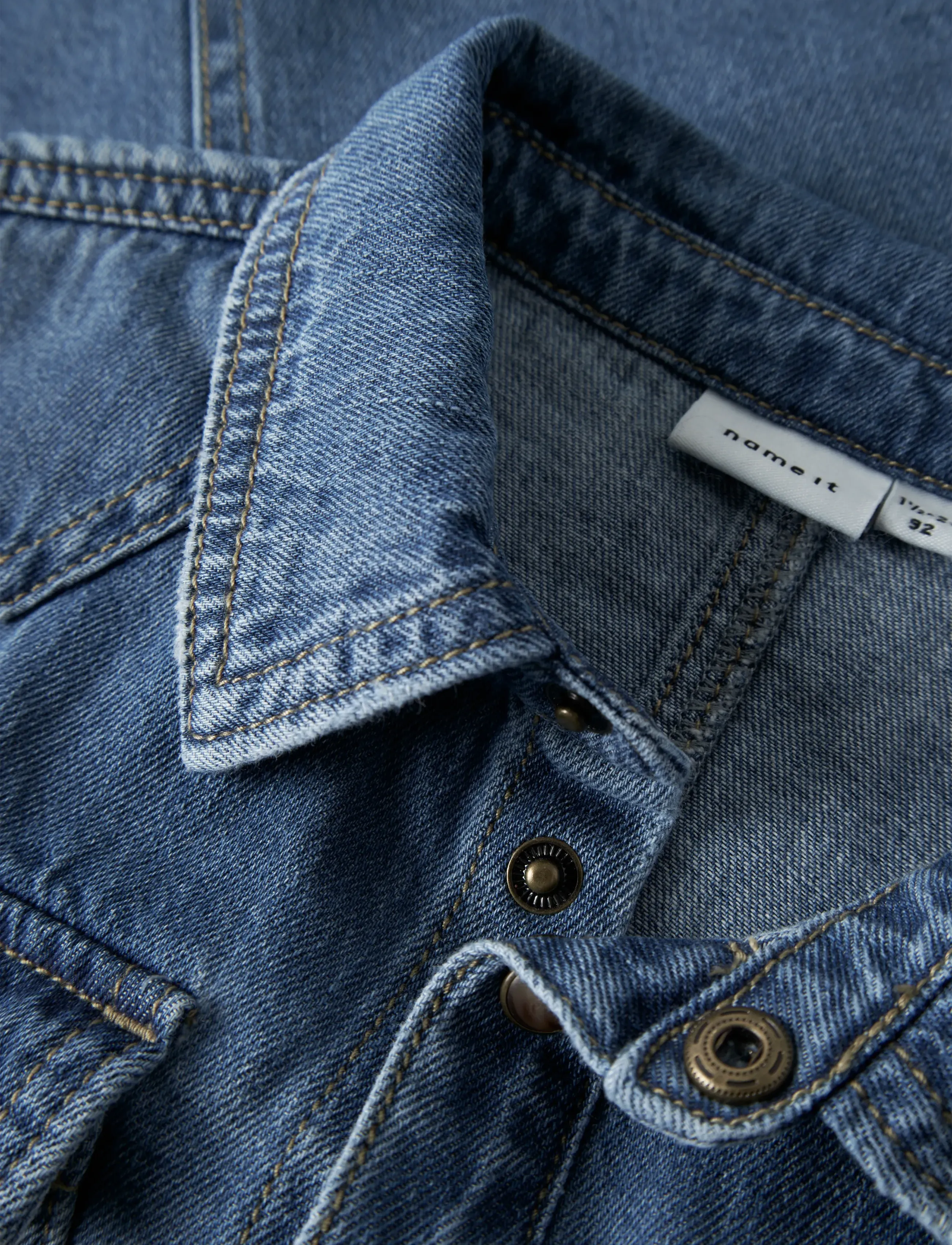 name it - NMMBLUE OZ DNM LS SHIRT 6677-OZ B - långärmade skjortor - medium blue denim - 3