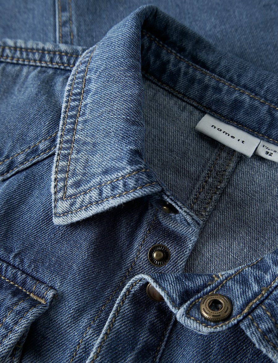 name it - NMMBLUE OZ DNM LS SHIRT 6677-OZ B - långärmade skjortor - medium blue denim - 3
