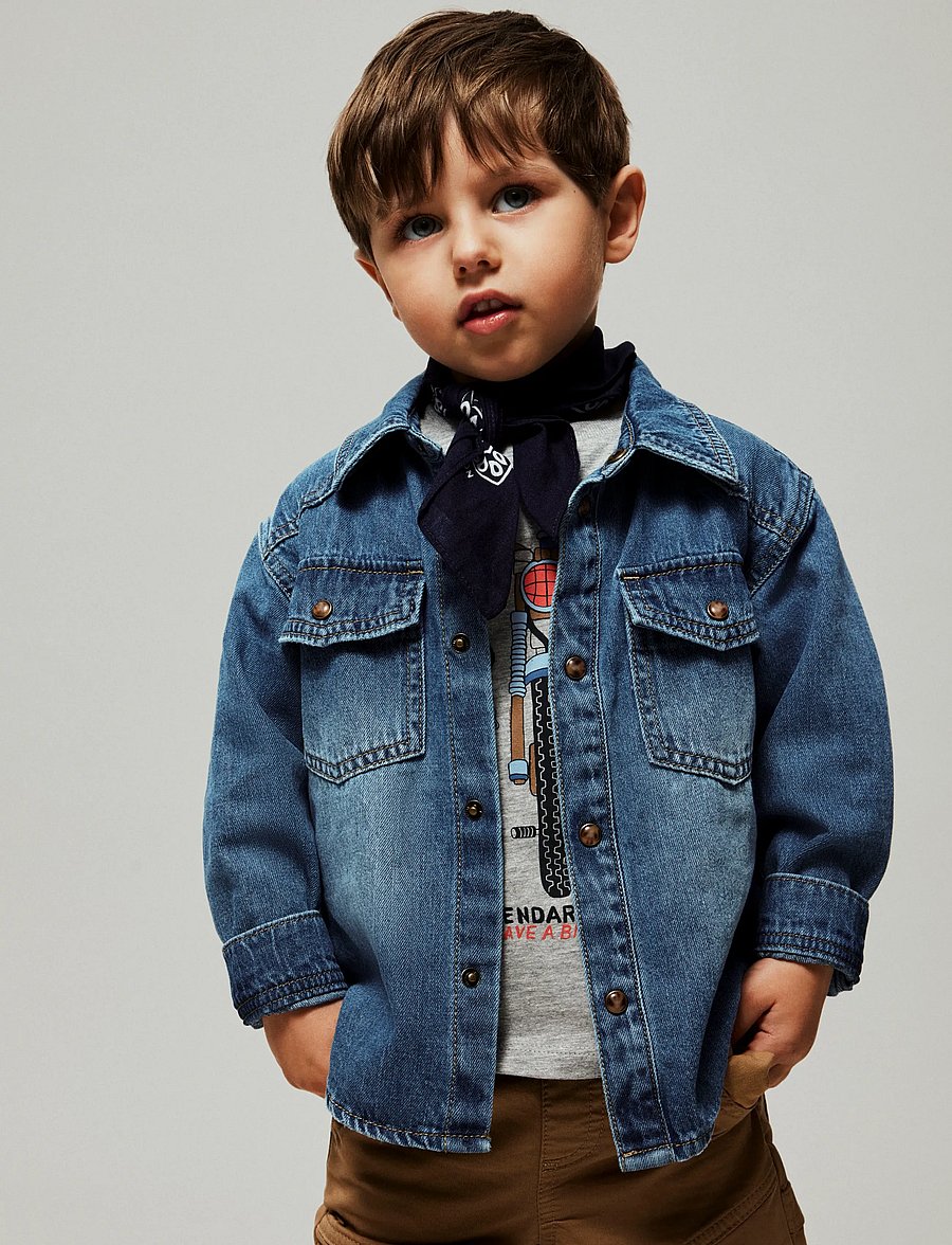 name it - NMMBLUE OZ DNM LS SHIRT 6677-OZ B - långärmade skjortor - medium blue denim - 5