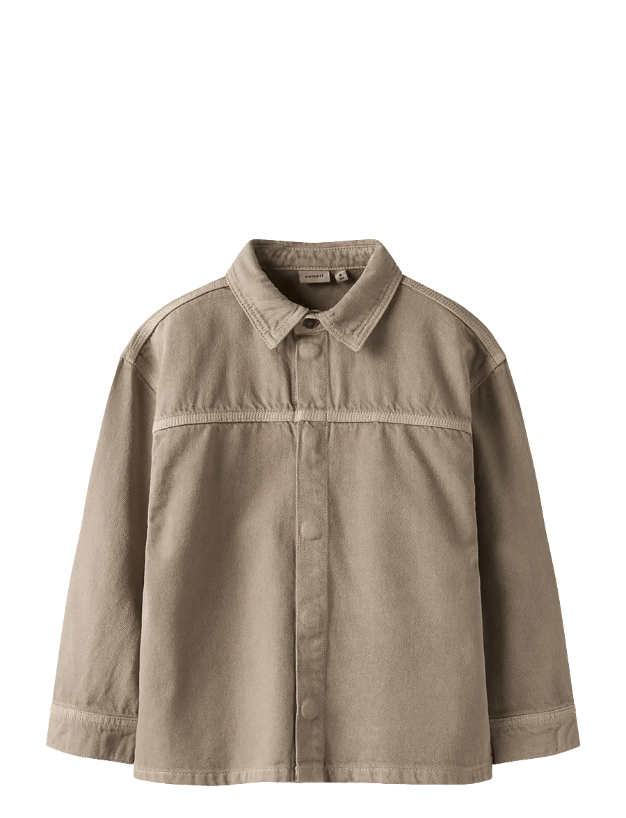 name it - NKMBOBBY OZ TWI LS SHIRT 3990-TW B - langärmlige hemden - chinchilla - 1