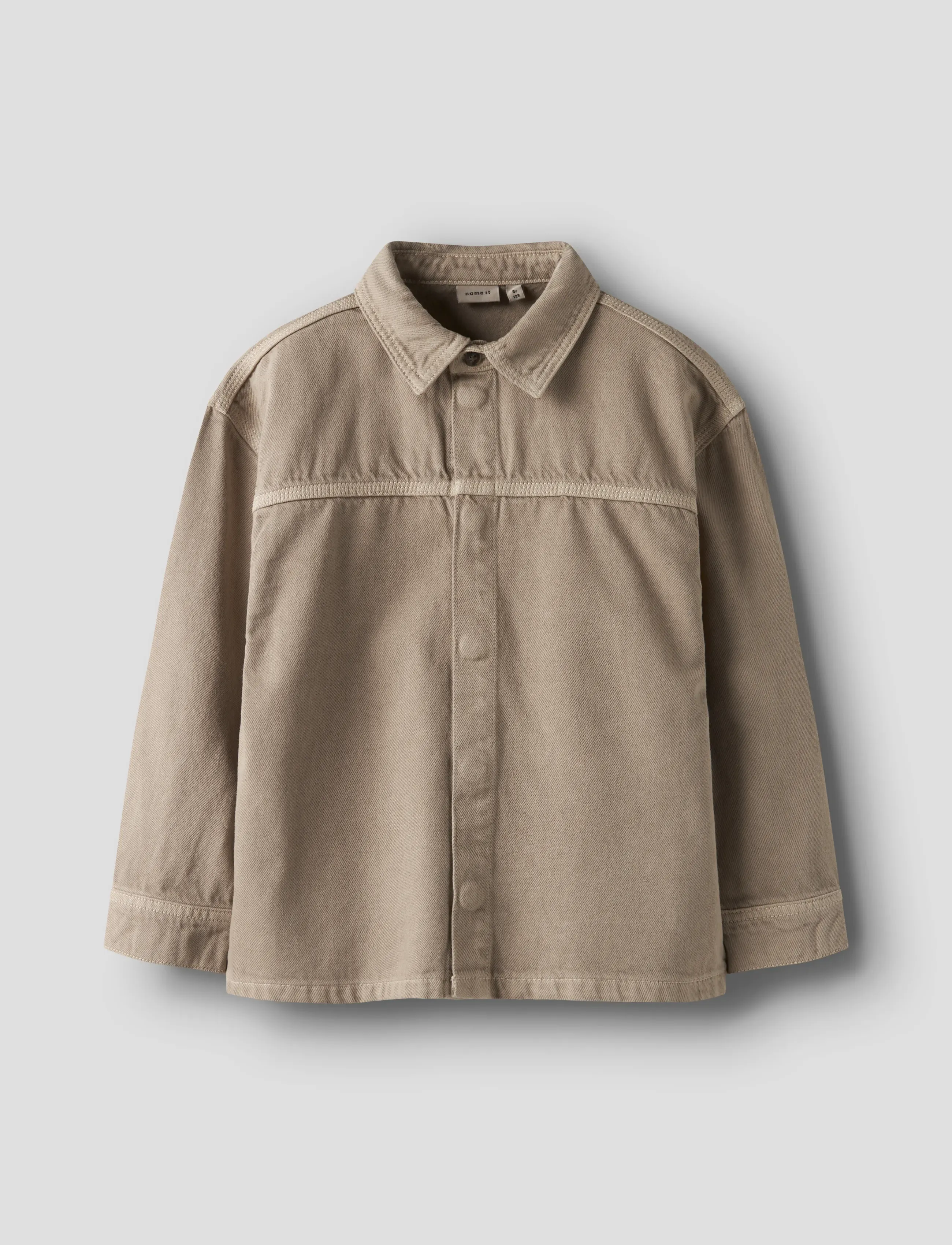 name it NKMBOBBY OZ TWI LS SHIRT 3990-TW B - Skjorter - CHINCHILLA / beige