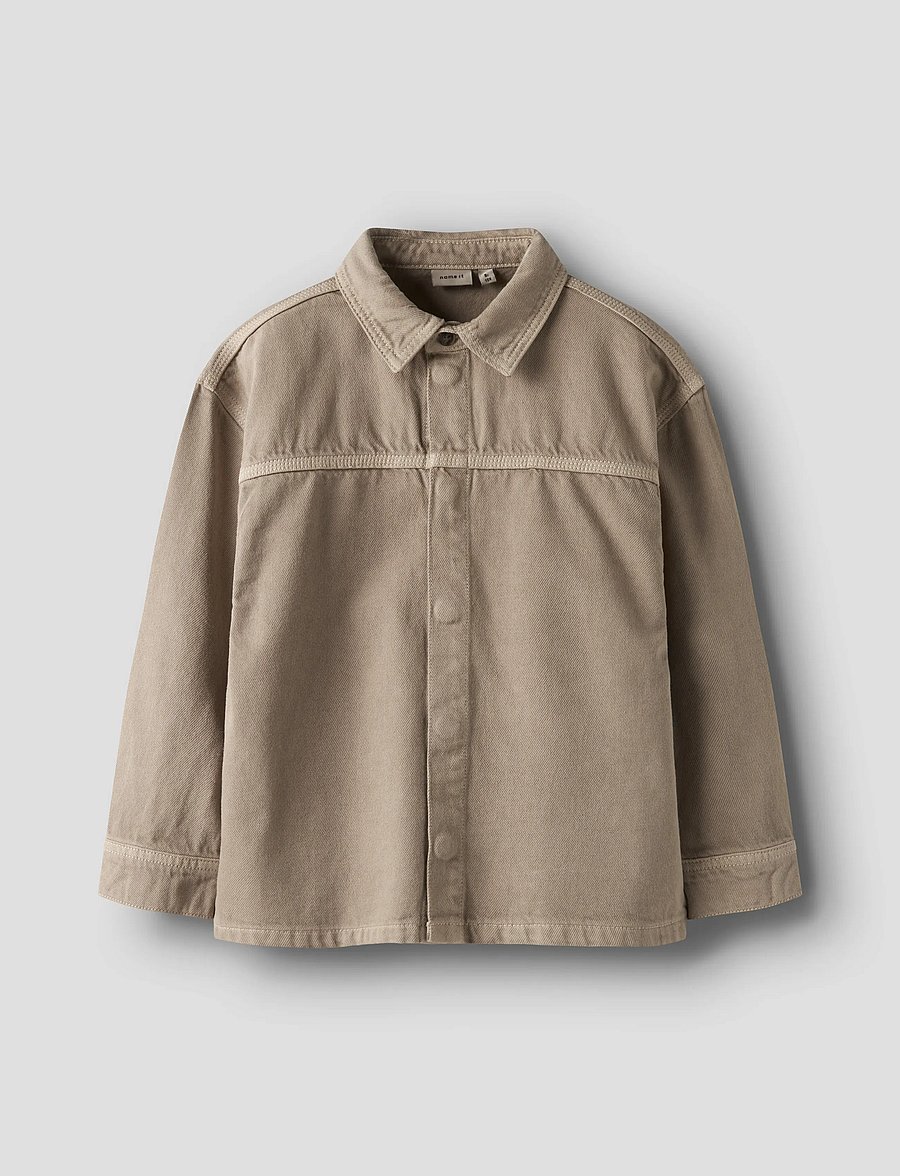 name it - NKMBOBBY OZ TWI LS SHIRT 3990-TW B - langärmlige hemden - chinchilla - 0