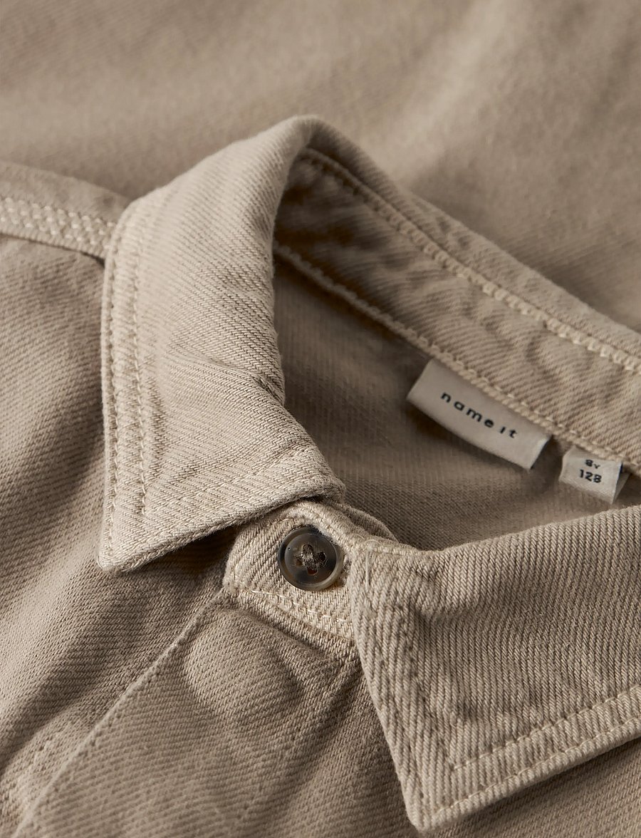 name it - NKMBOBBY OZ TWI LS SHIRT 3990-TW B - langärmlige hemden - chinchilla - 3