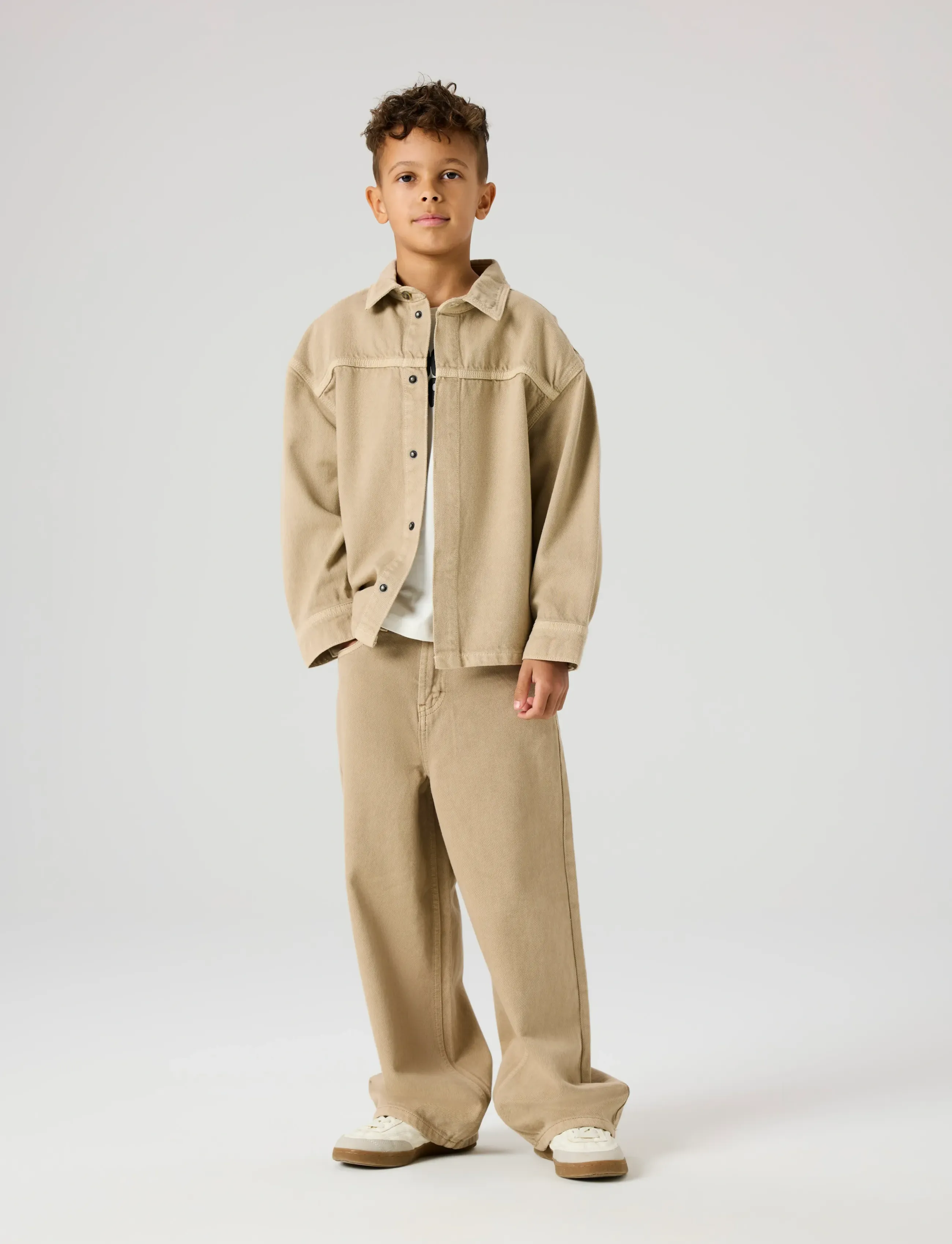 name it - NKMBOBBY OZ TWI LS SHIRT 3990-TW B - pitkähihaiset kauluspaidat - chinchilla - 4
