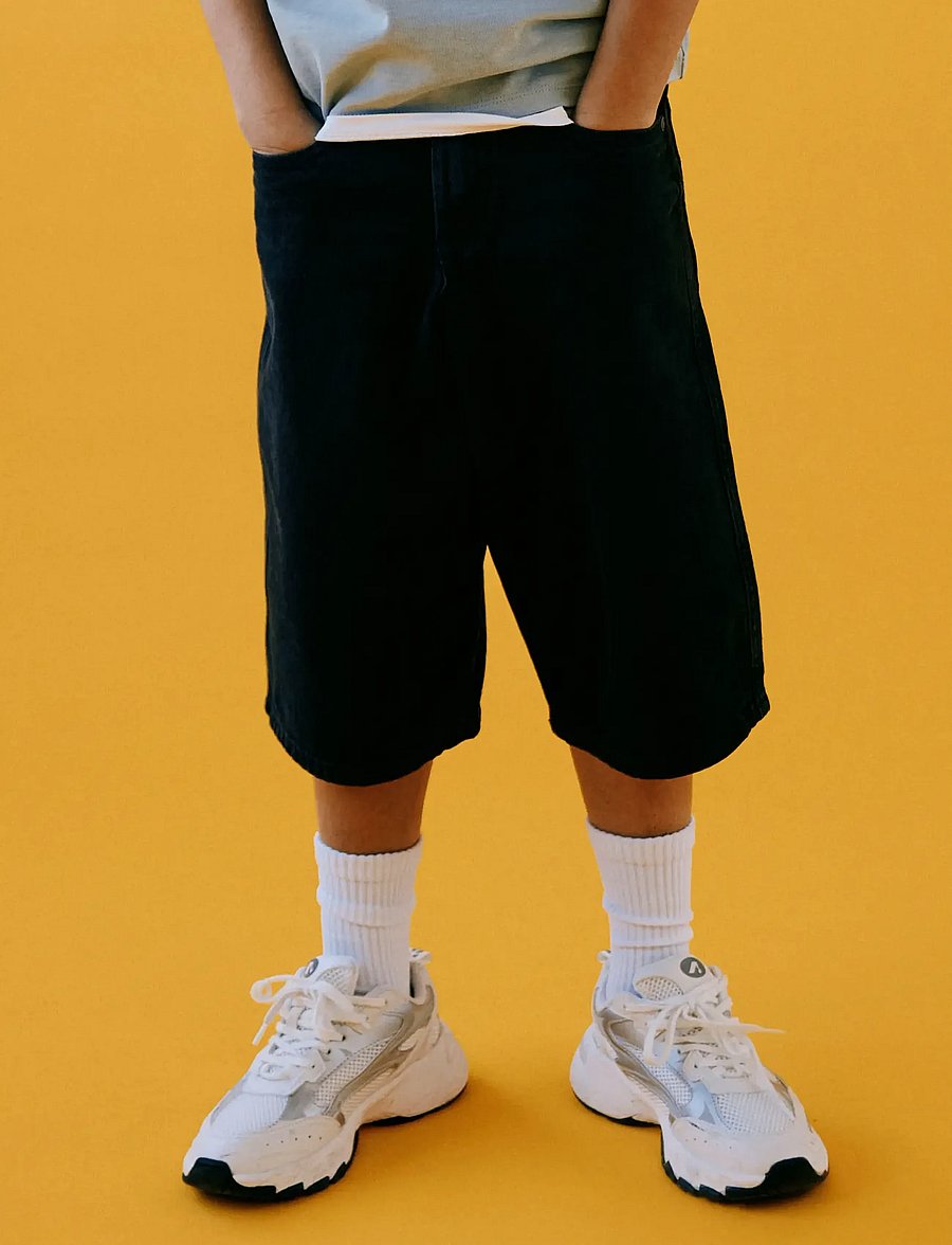 name it - NKMBEN X-SKATER DNM JORTS 7850-RM LNOOS - jeansshorts - black - 4