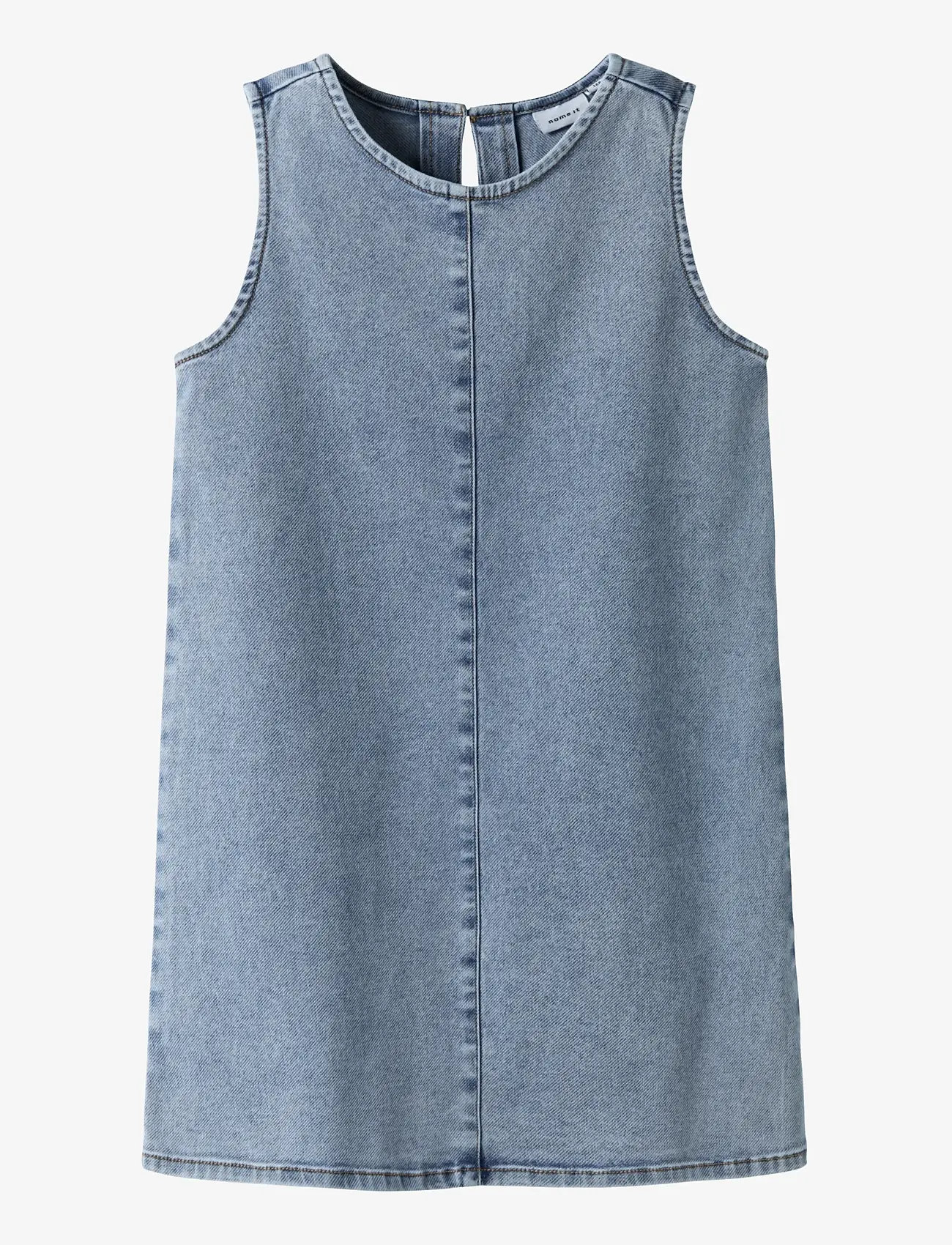 name it - NKFAMELIA SL DNM DRESS 2188-GY T - varrukateta vabaaja kleidid - medium blue denim - 1