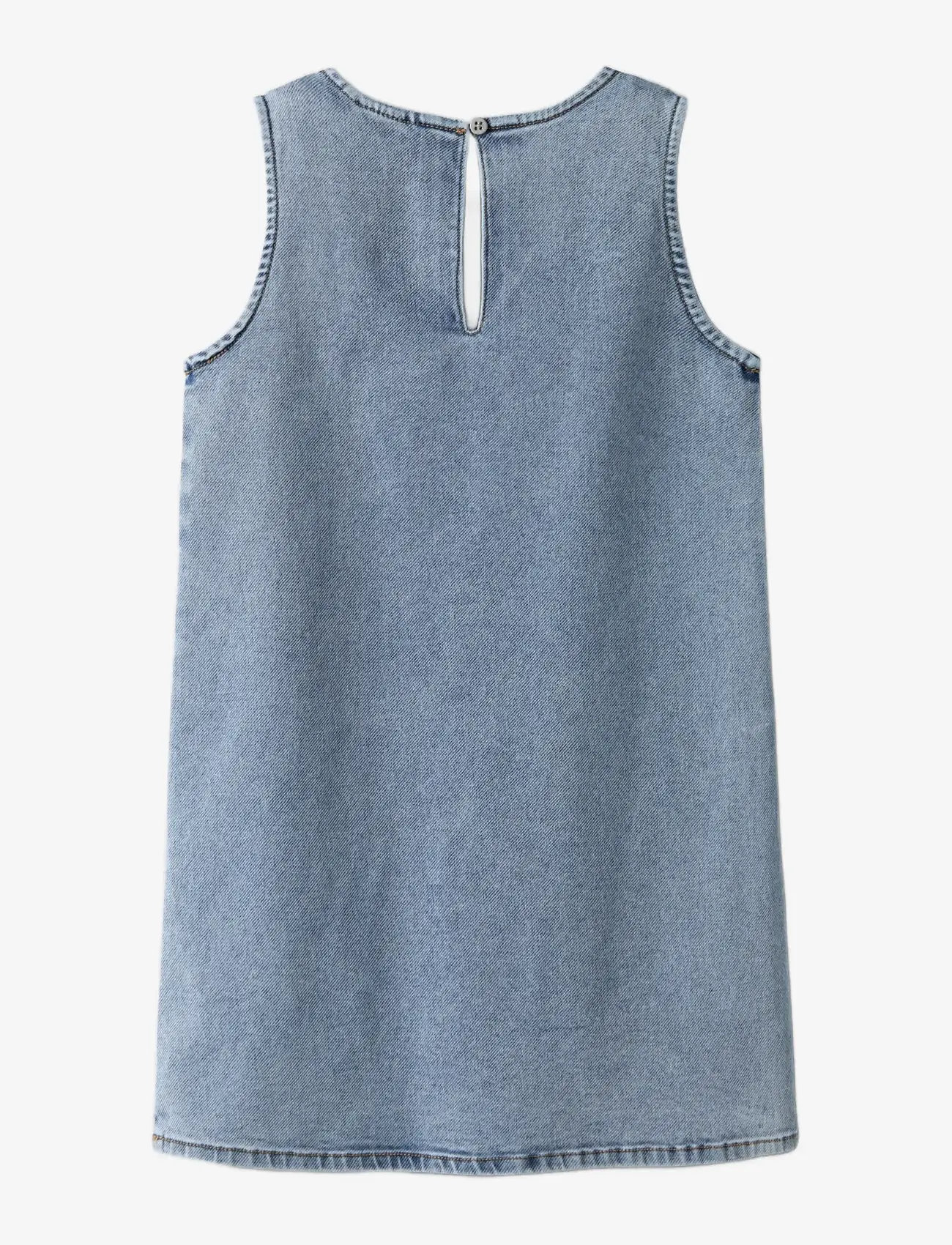 name it - NKFAMELIA SL DNM DRESS 2188-GY T - varrukateta vabaaja kleidid - medium blue denim - 2