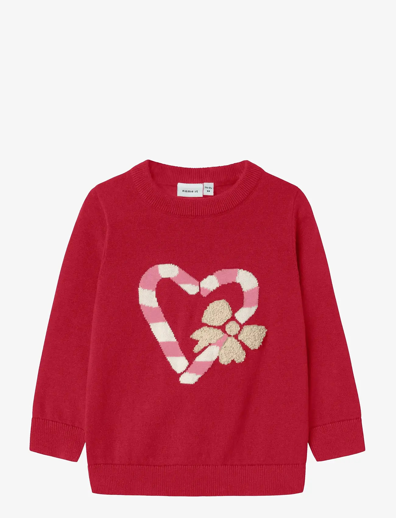 name it - NMFREAMO LS KNIT - efterårstøj - jester red - 0