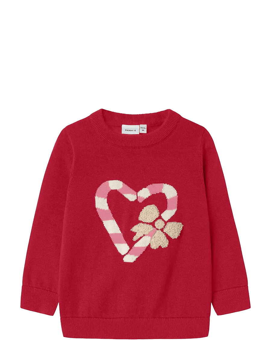 name it - NMFREAMO LS KNIT - džemprid - jester red - 1