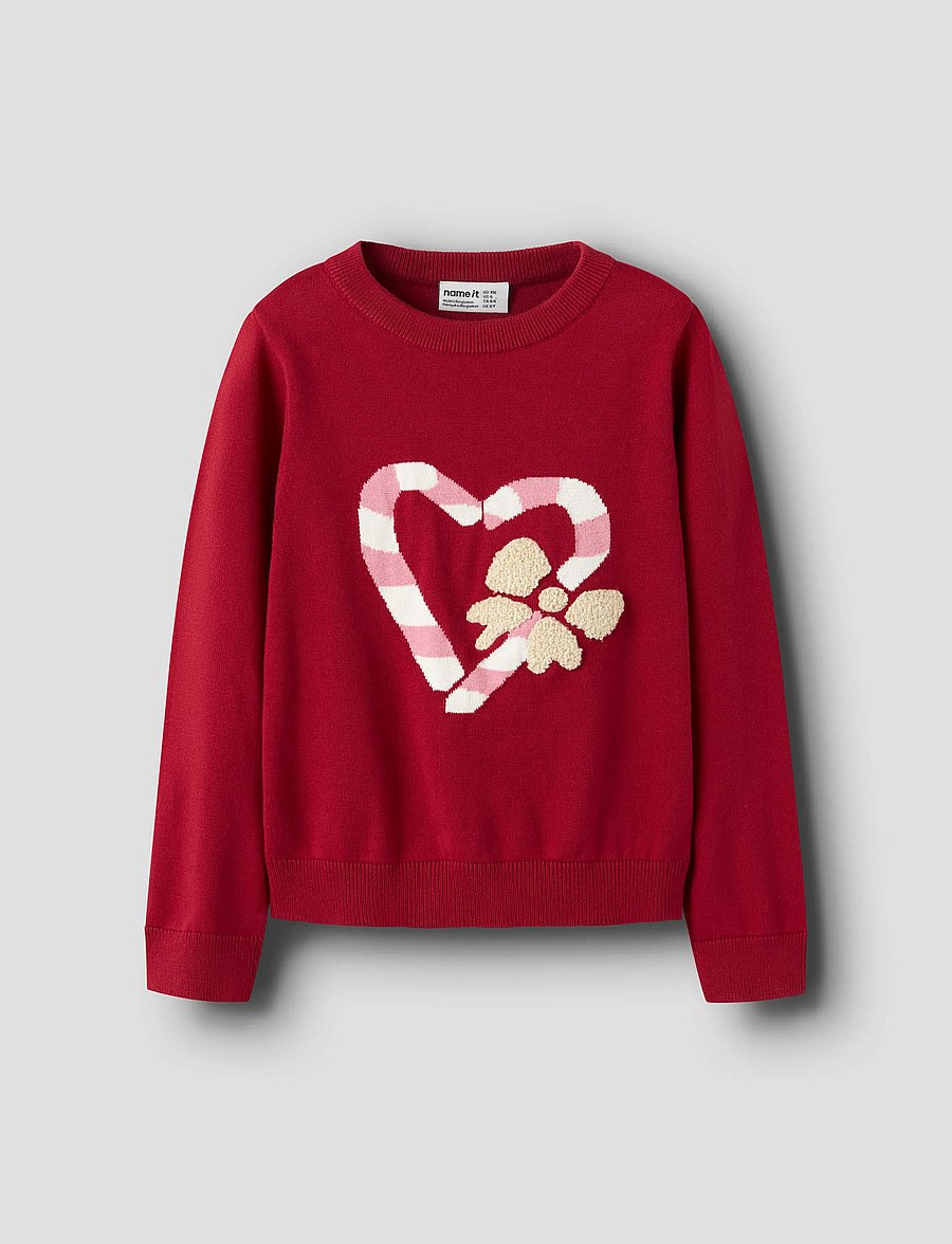 name it - NMFREAMO LS KNIT - džemprid - jester red - 0
