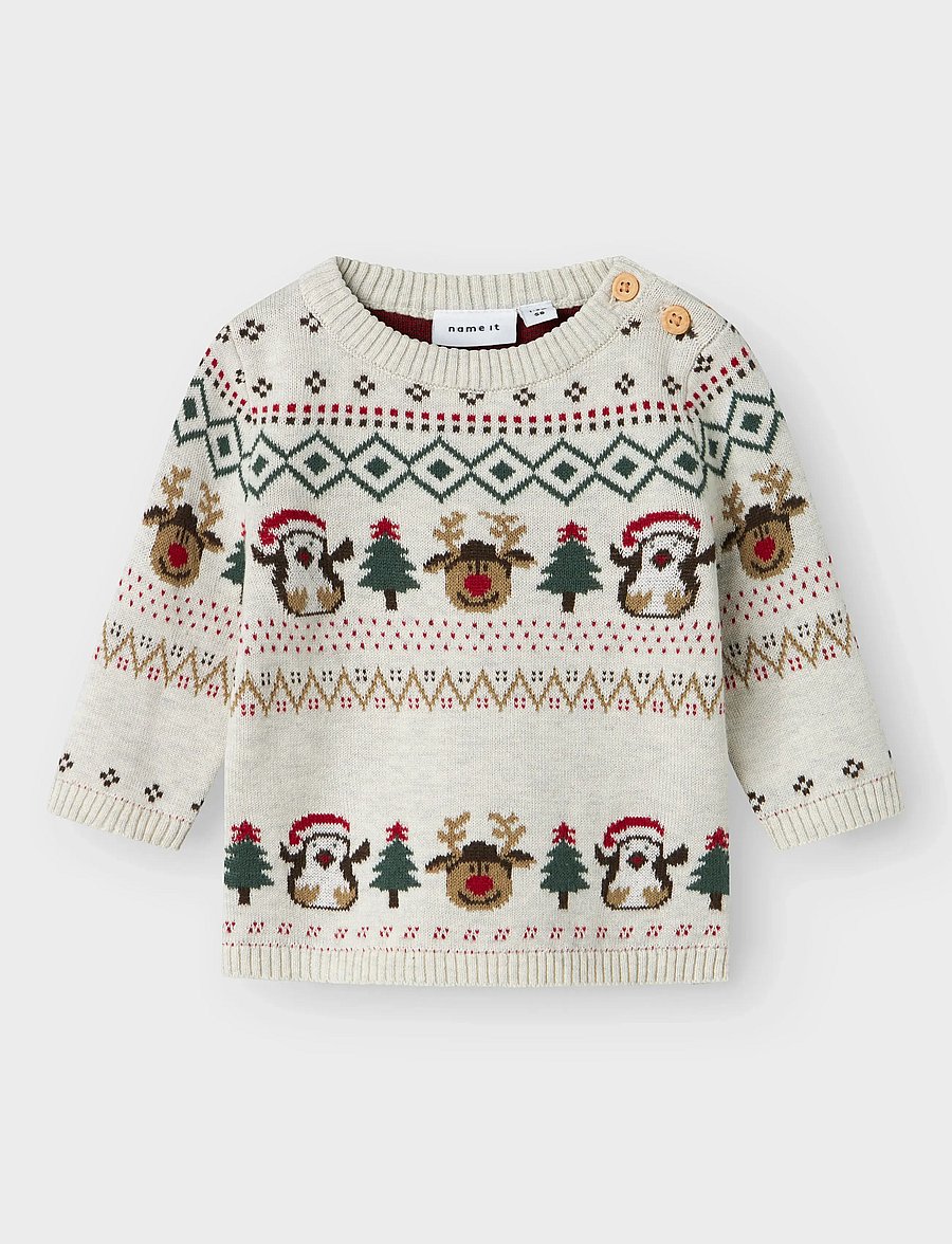 name it - NBNRALKO LS KNIT - stickade tröjor - peyote melange - 0