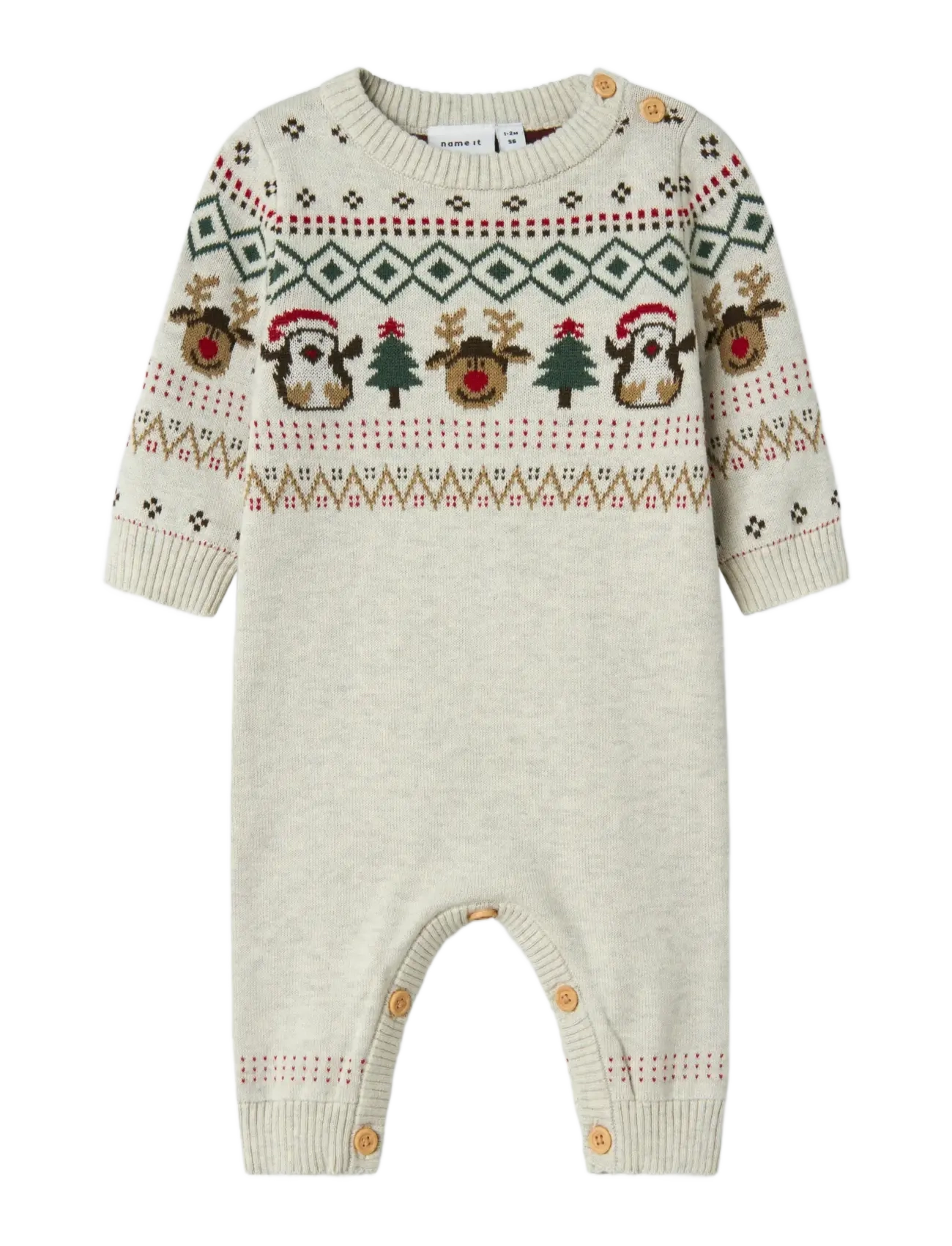 name it NBNRALKO LS KNIT SUIT - 4 for 3 - PEYOTE MELANGE / beige