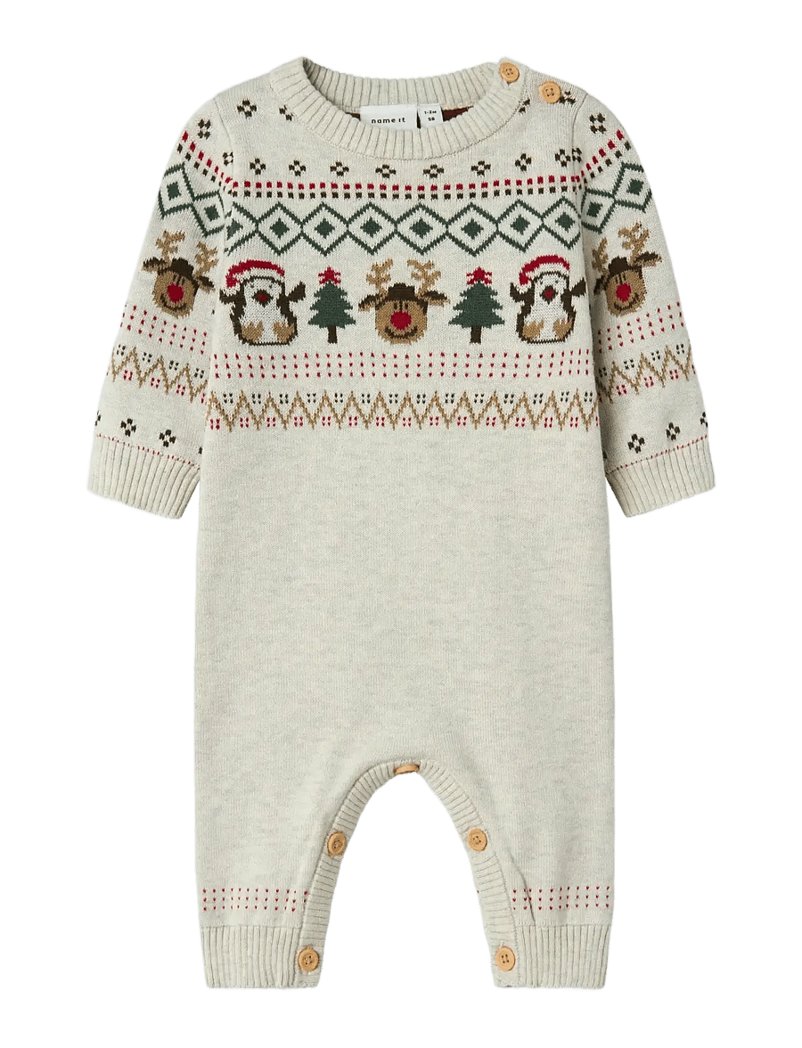 name it - NBNRALKO LS KNIT SUIT - peyote melange - 1